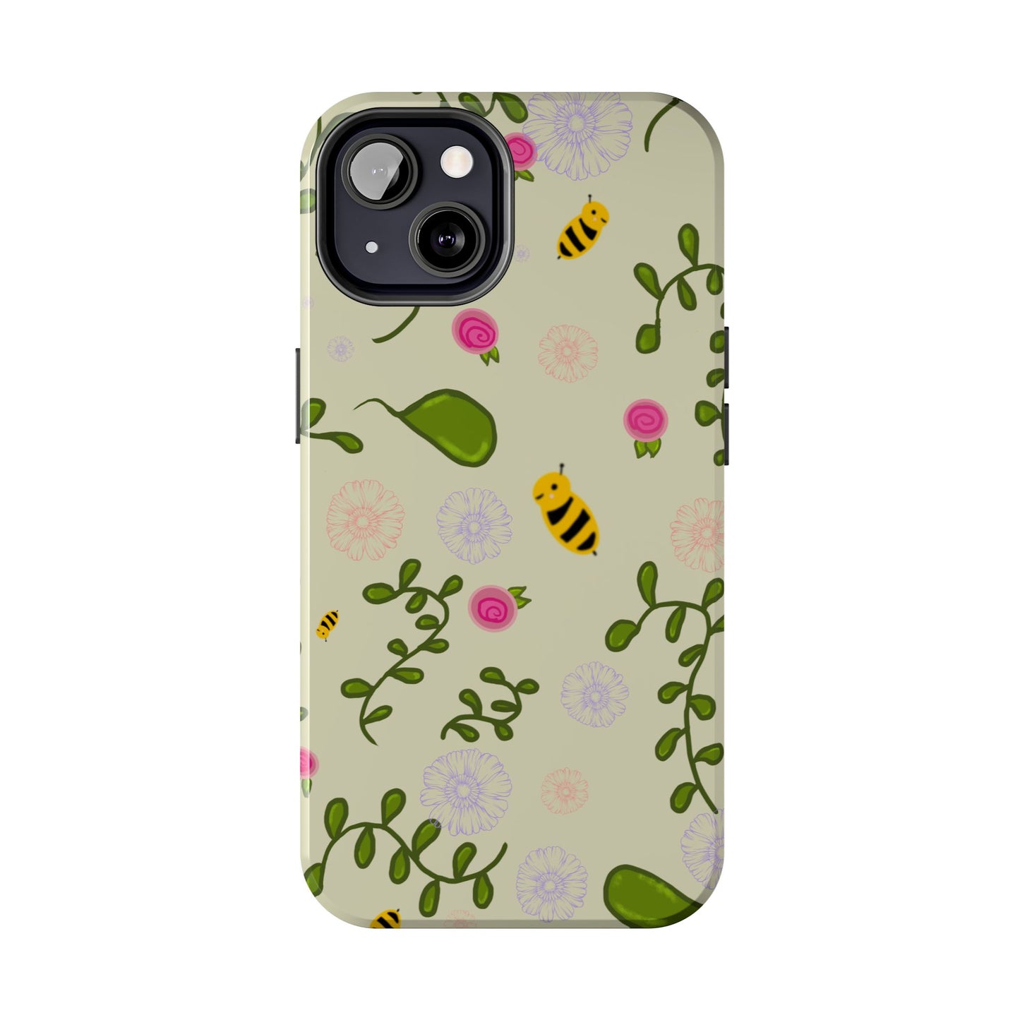 Phone Case - Bees and Flowers Seamless Pattern