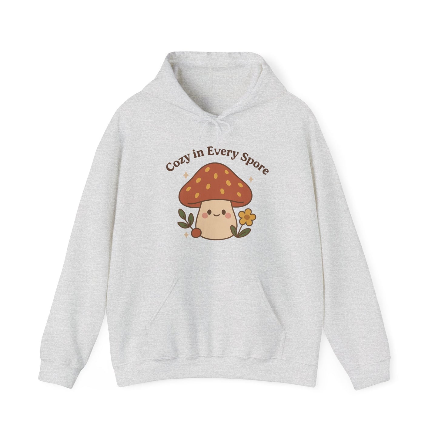 Cozy Mushroom Hoodie - Unisex Heavy Blend™ Sweatshirt with 'Cozy in Every Spore' Design