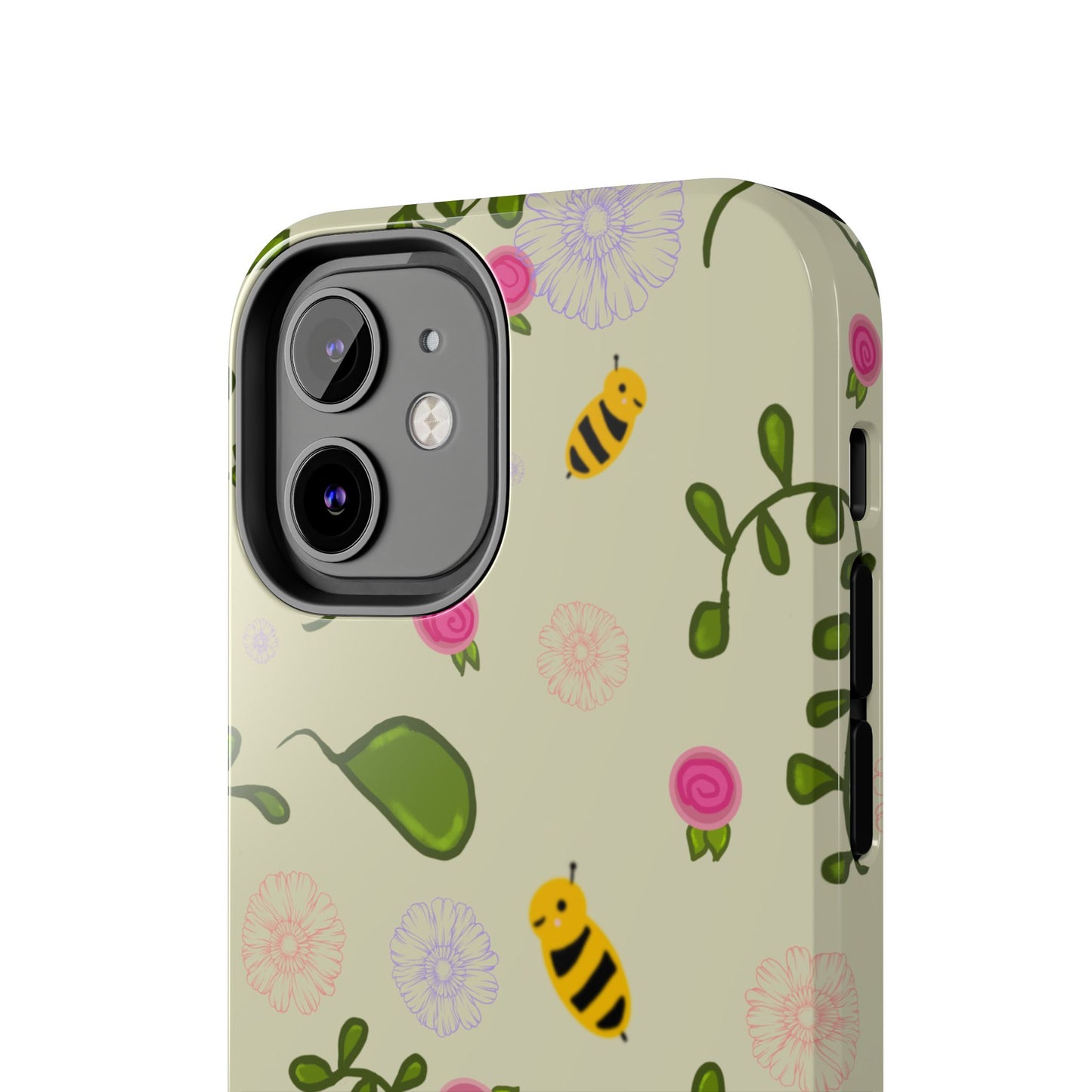 Phone Case - Bees and Flowers Seamless Pattern