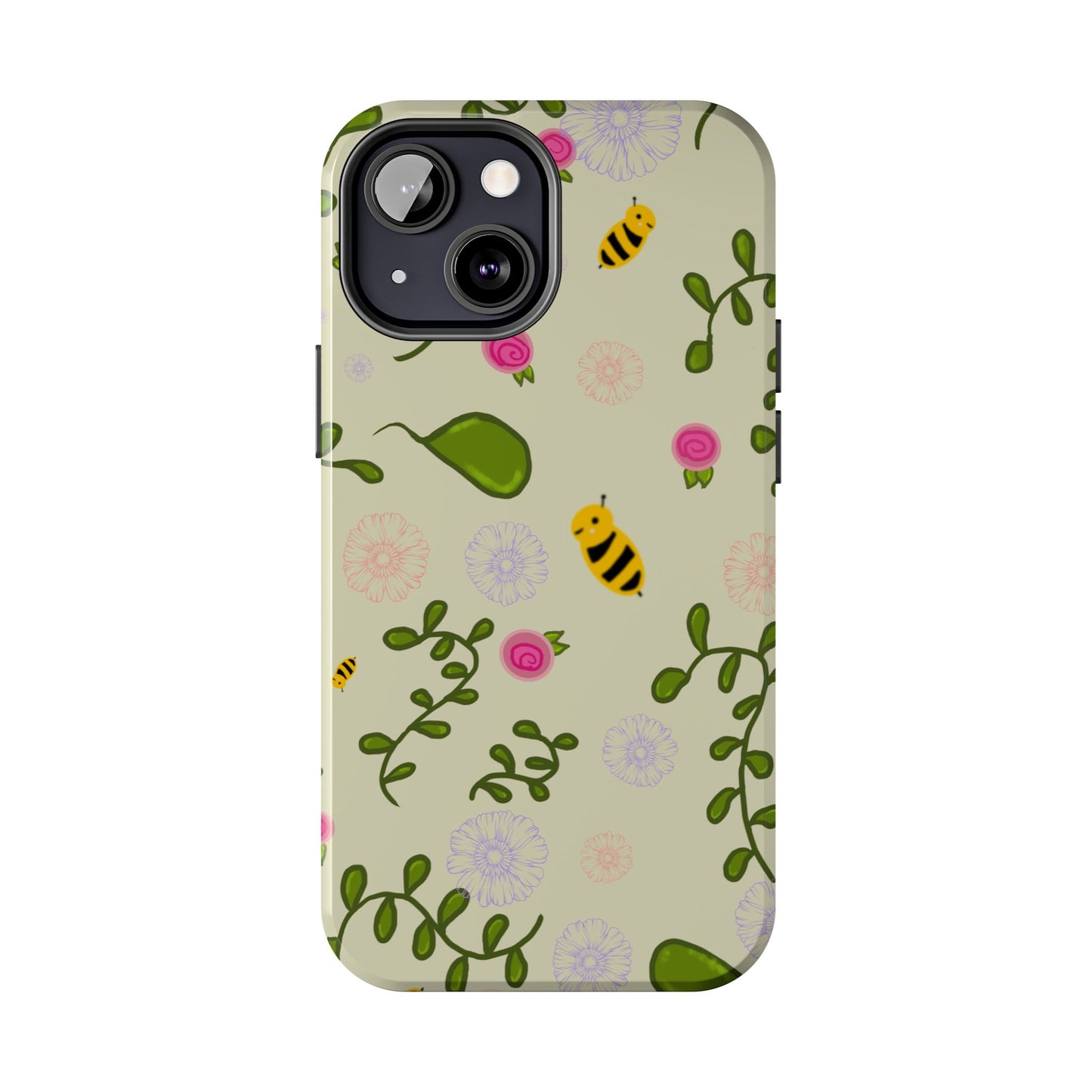 Phone Case - Bees and Flowers Seamless Pattern