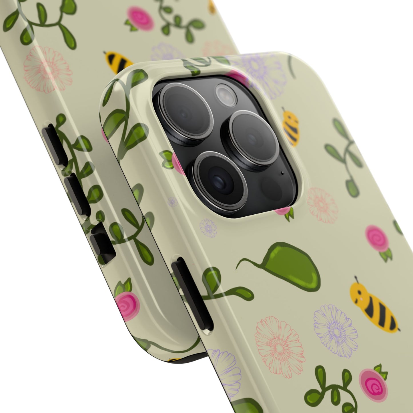 Phone Case - Bees and Flowers Seamless Pattern
