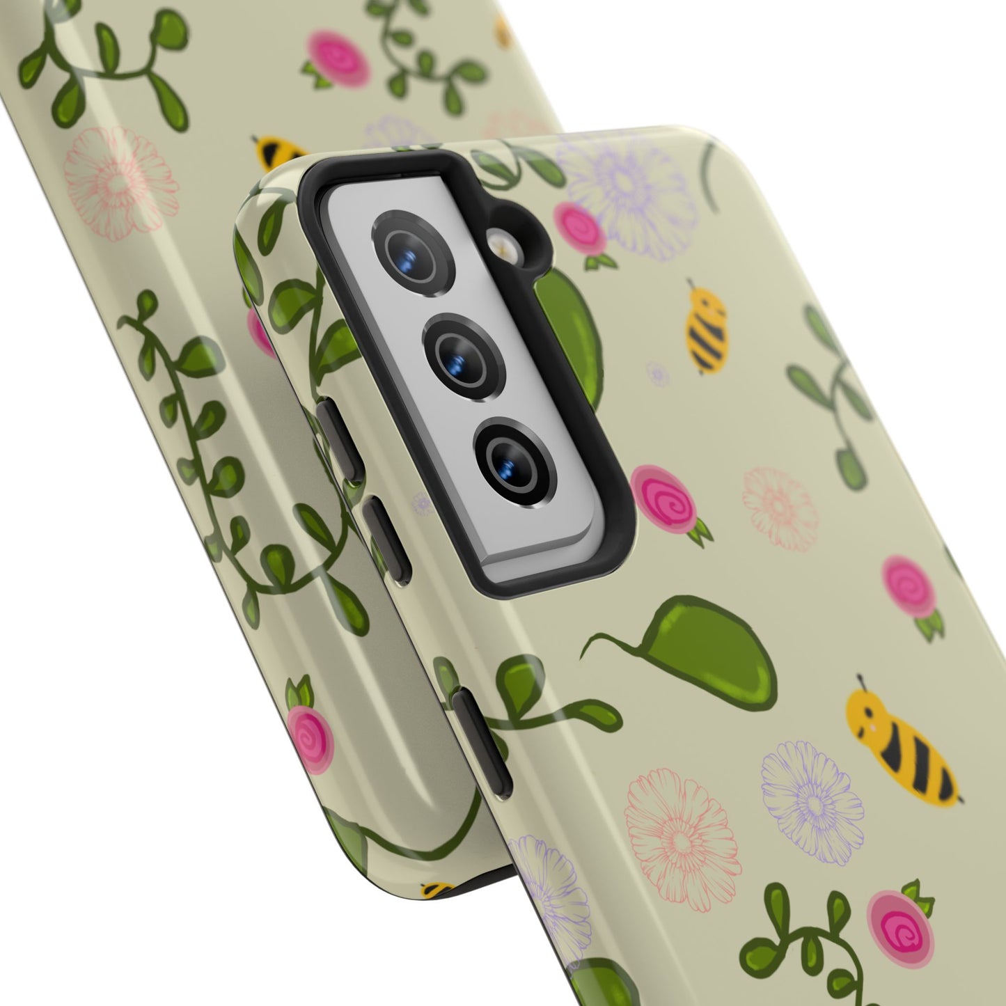 Phone Case - Bees and Flowers Seamless Pattern