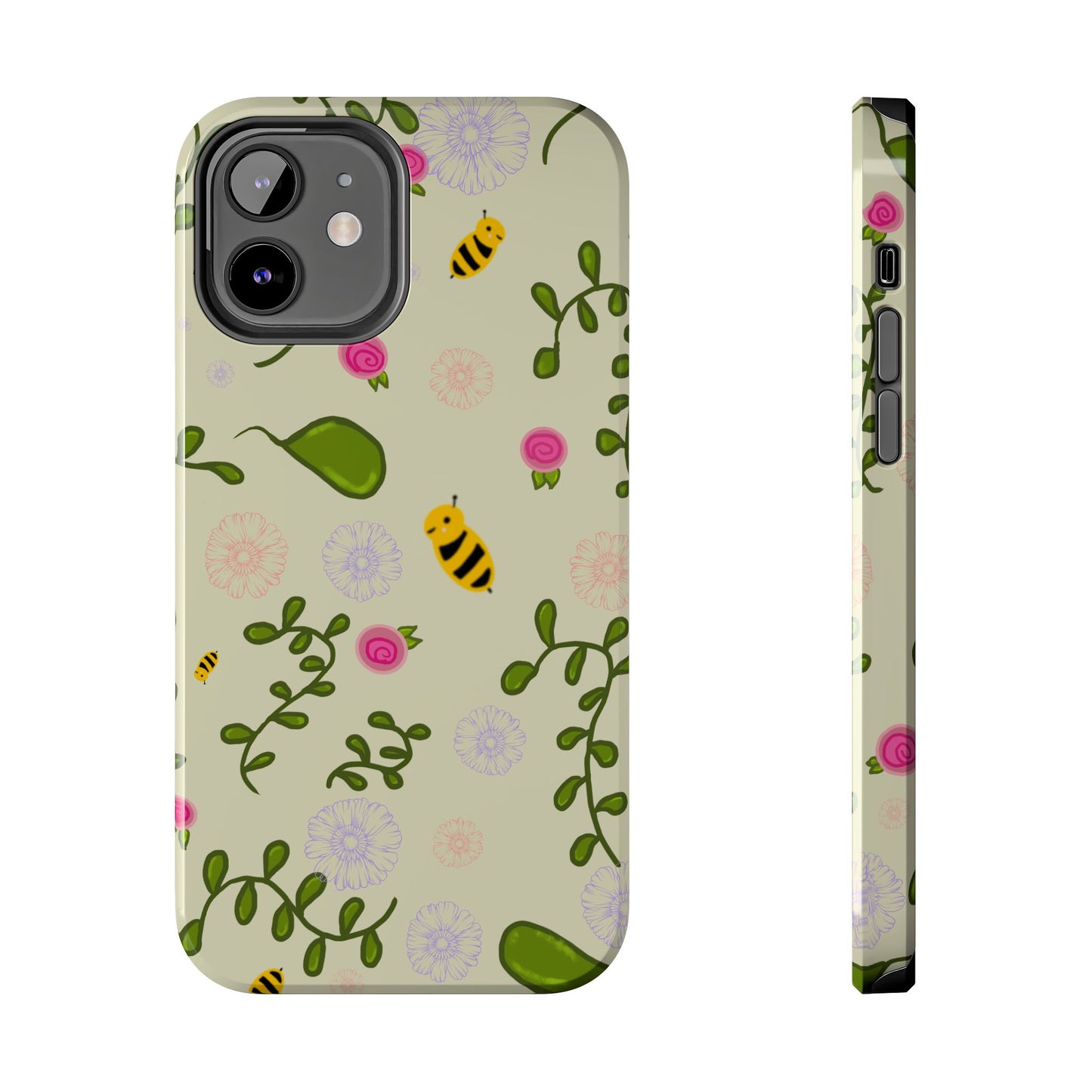 Phone Case - Bees and Flowers Seamless Pattern