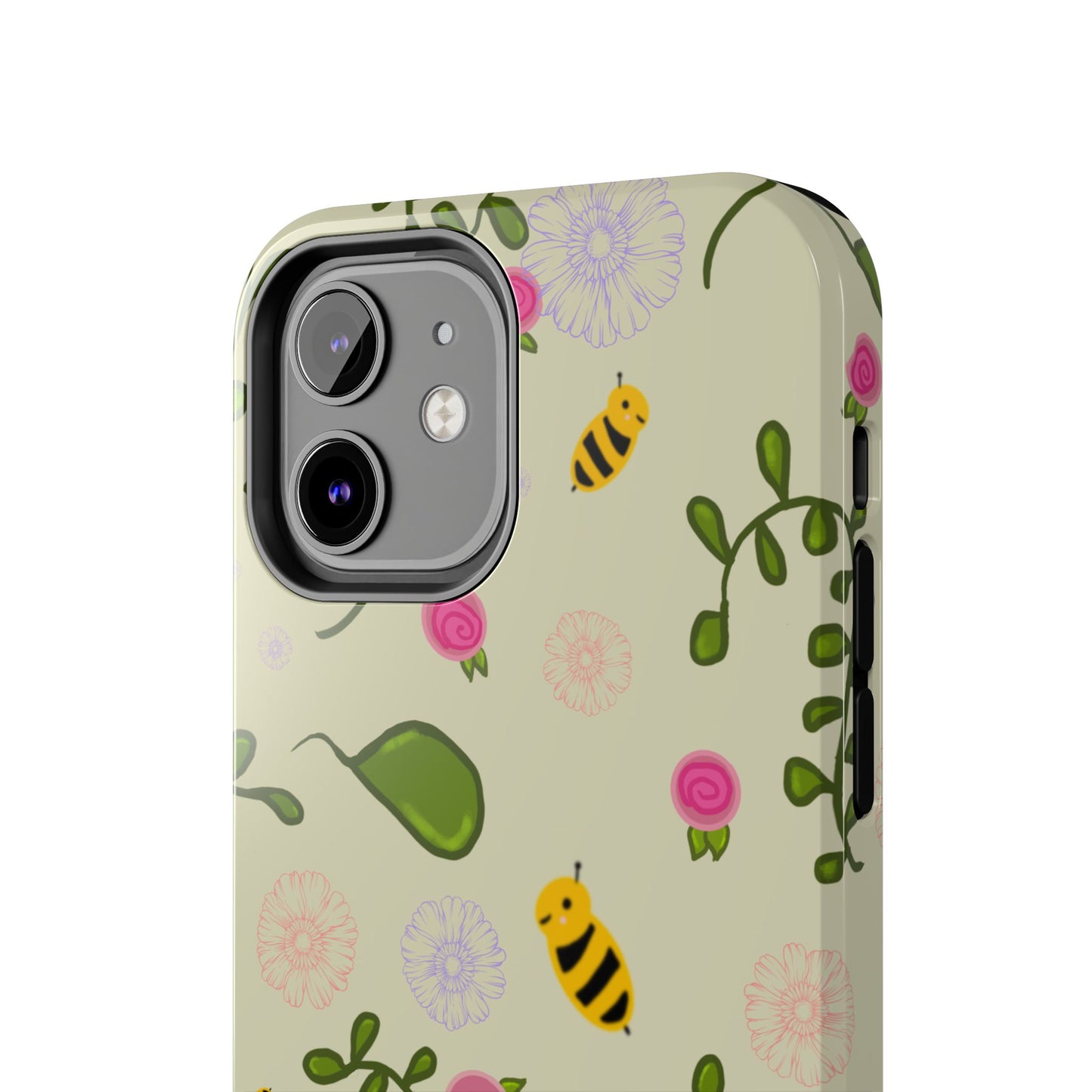 Phone Case - Bees and Flowers Seamless Pattern