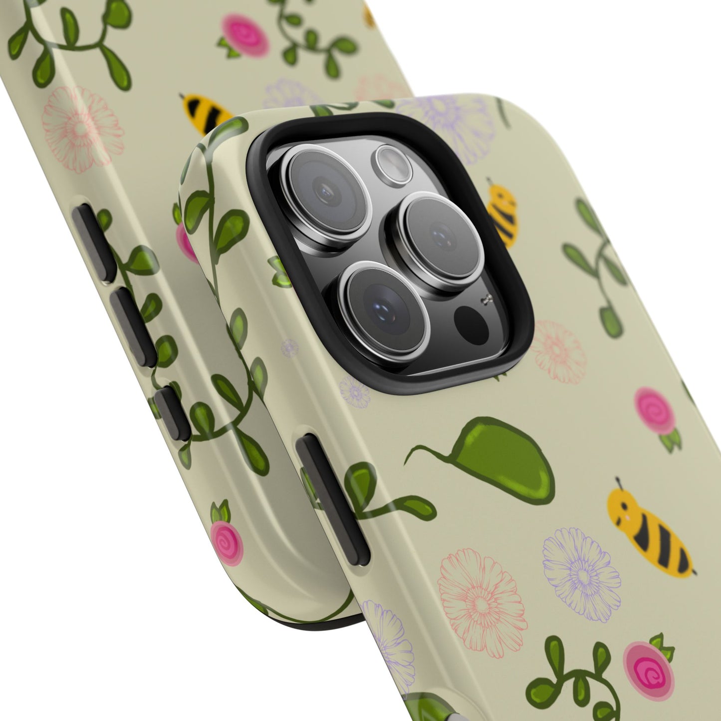Phone Case - Bees and Flowers Seamless Pattern