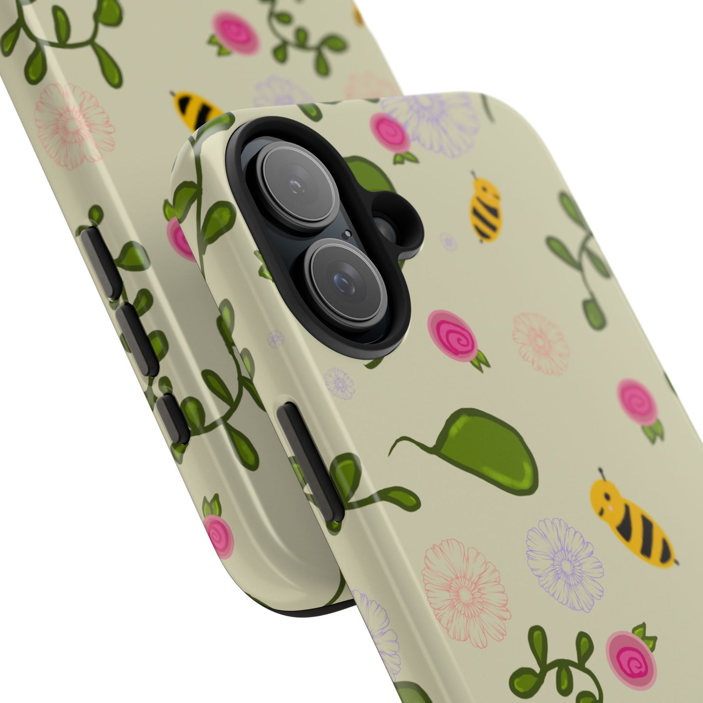 Phone Case - Bees and Flowers Seamless Pattern