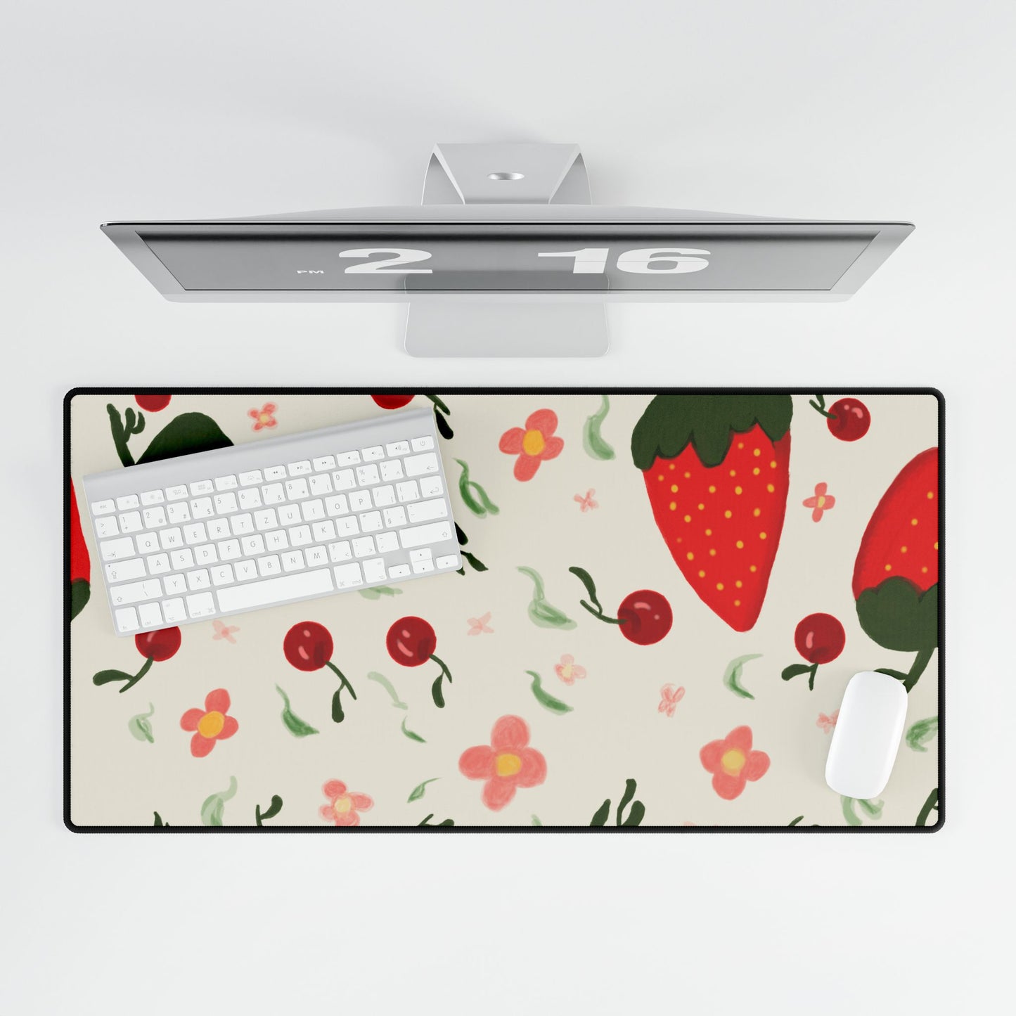 Fruit Desk Mat - Strawberry and Cherry