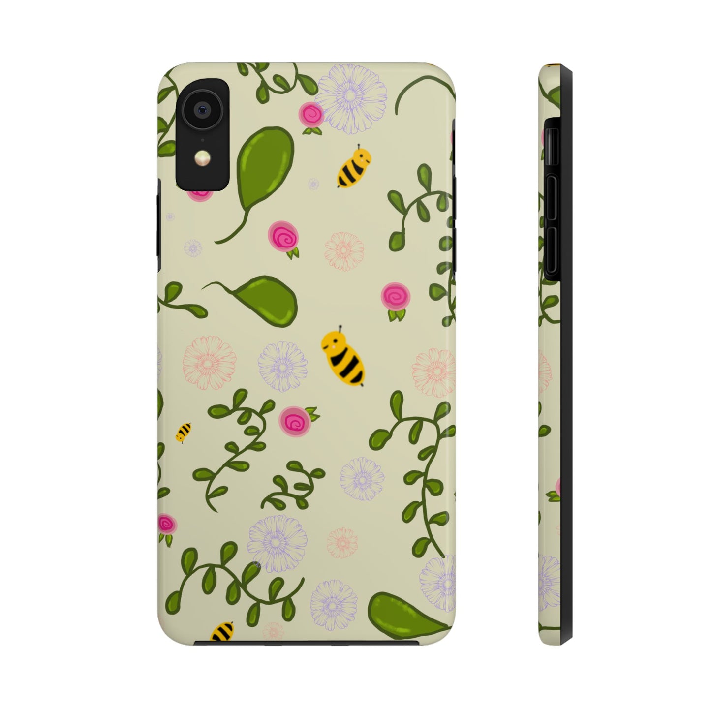 Phone Case - Bees and Flowers Seamless Pattern