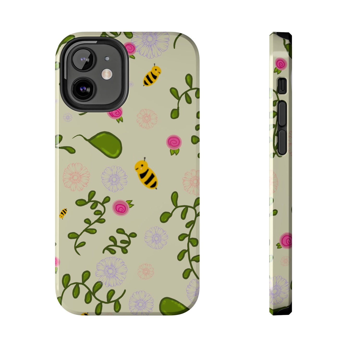 Phone Case - Bees and Flowers Seamless Pattern