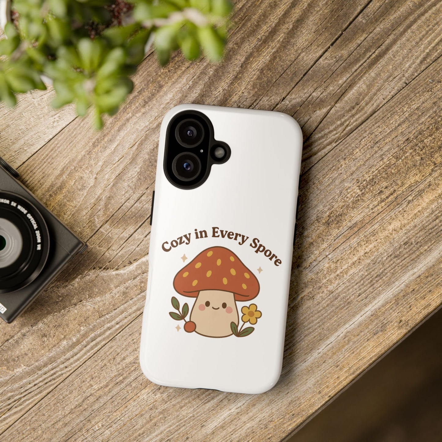 Phone Case - Cozy Mushroom 'Cozy in Every Spore' Design