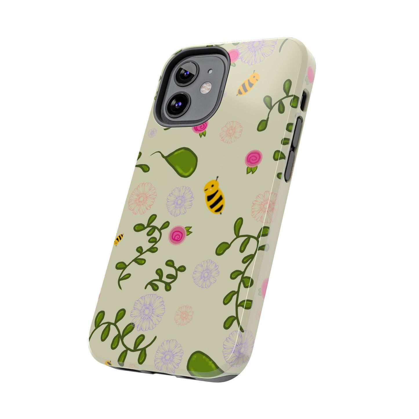 Phone Case - Bees and Flowers Seamless Pattern