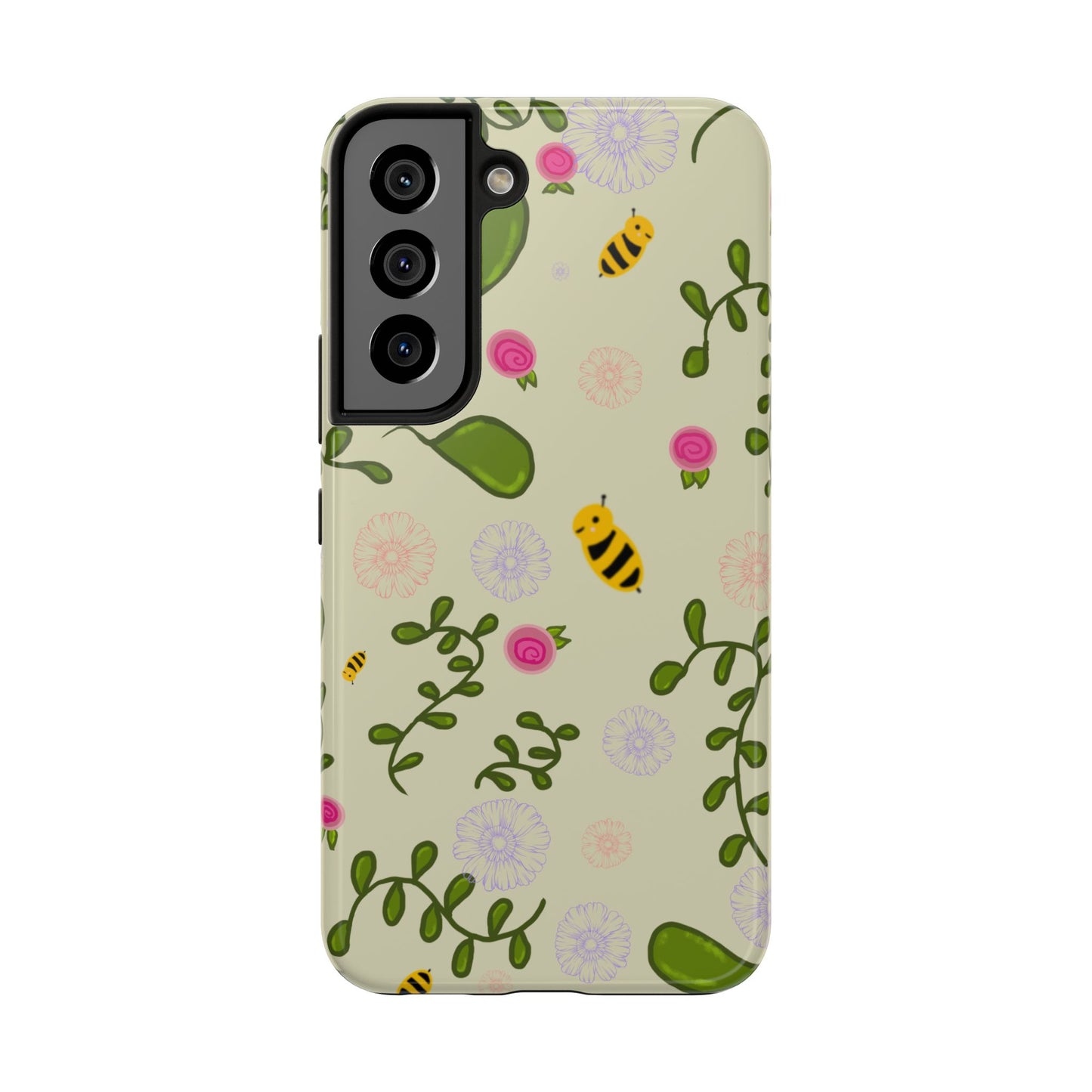 Phone Case - Bees and Flowers Seamless Pattern