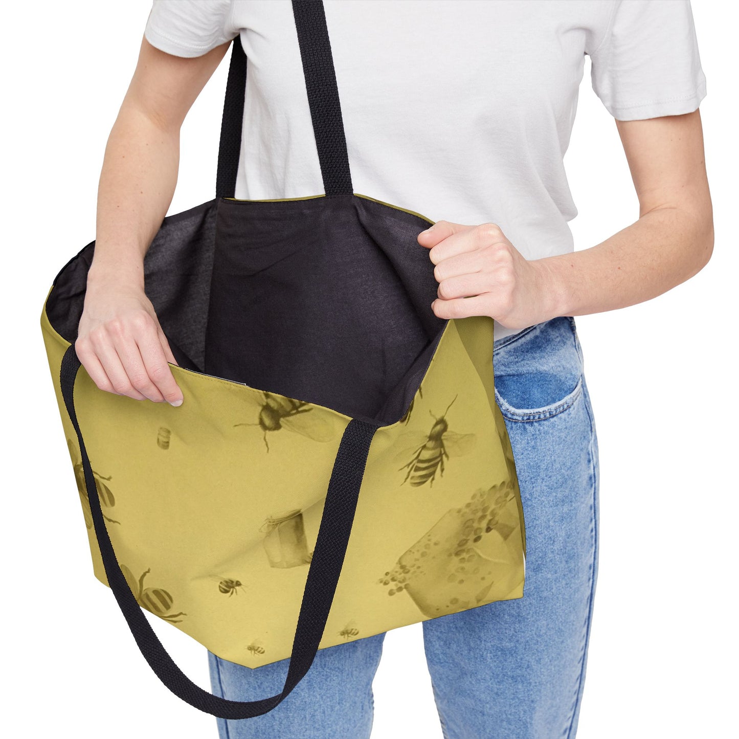 Honeybee Meadow Tote Bag - Cozy Nature Inspired Bag for Everyday Use