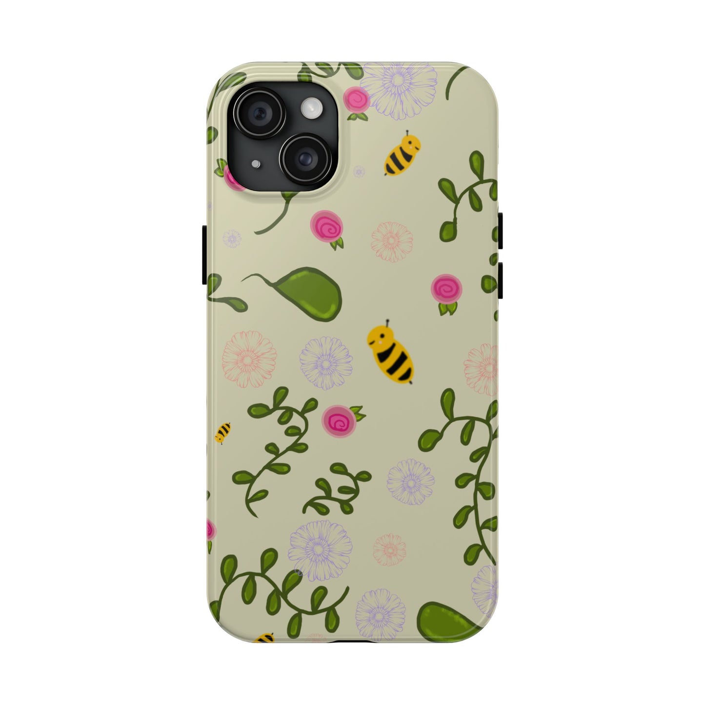 Phone Case - Bees and Flowers Seamless Pattern