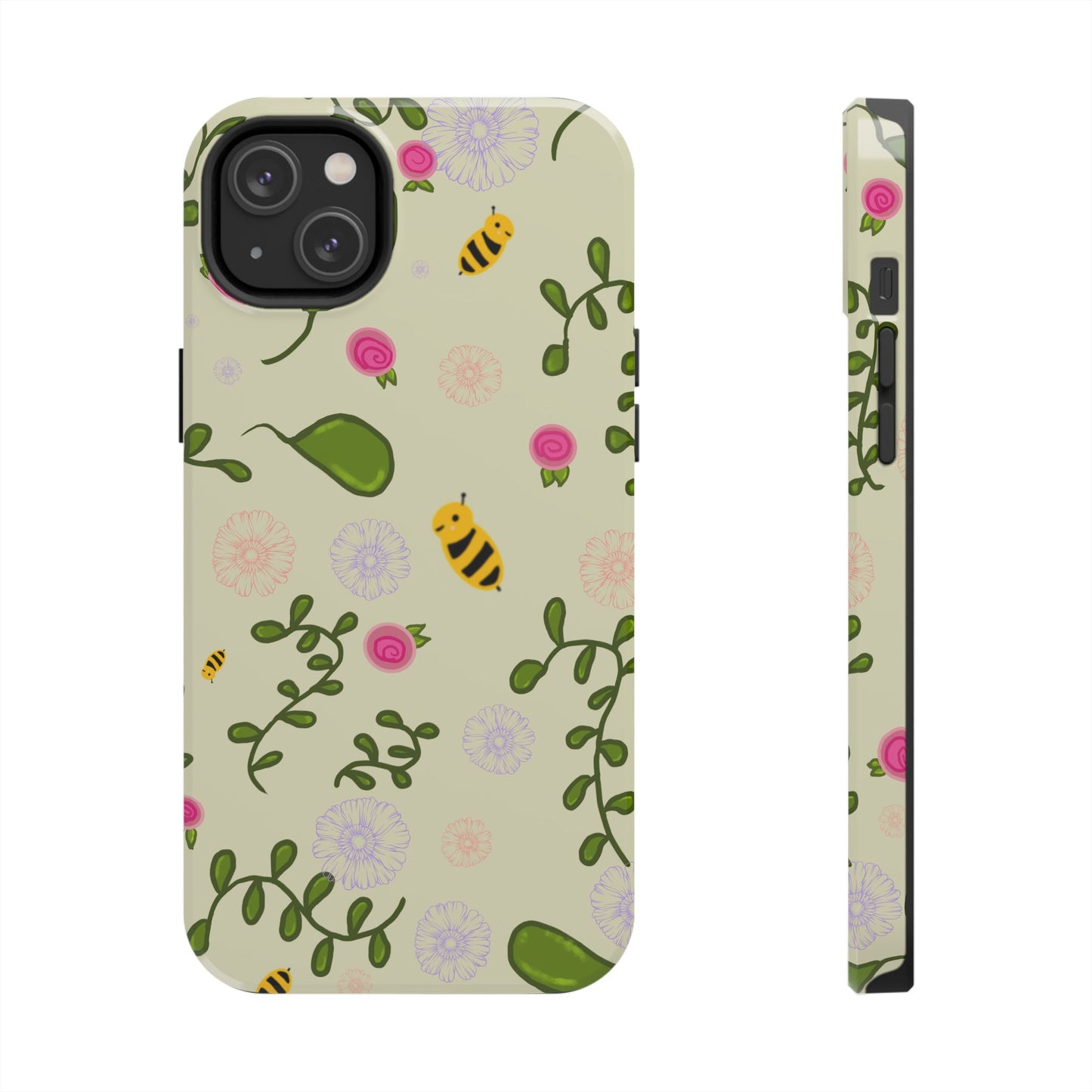 Phone Case - Bees and Flowers Seamless Pattern