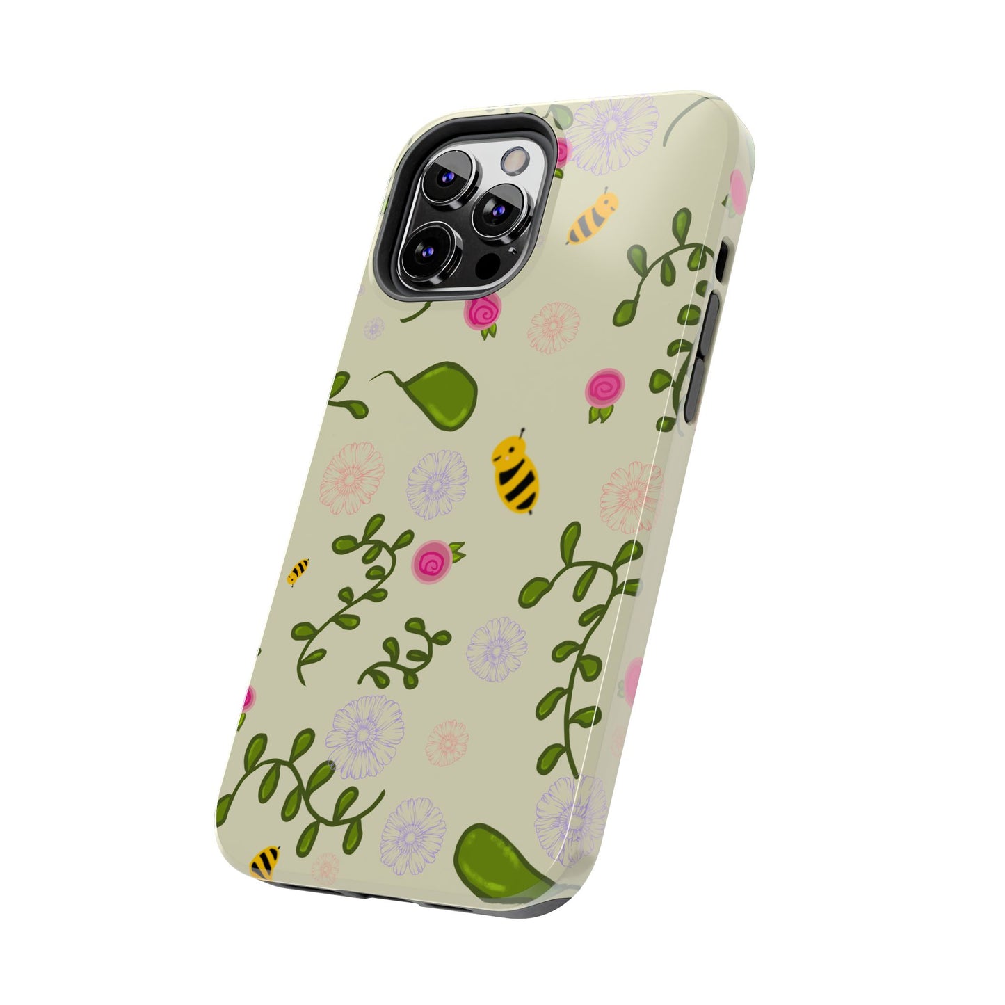 Phone Case - Bees and Flowers Seamless Pattern