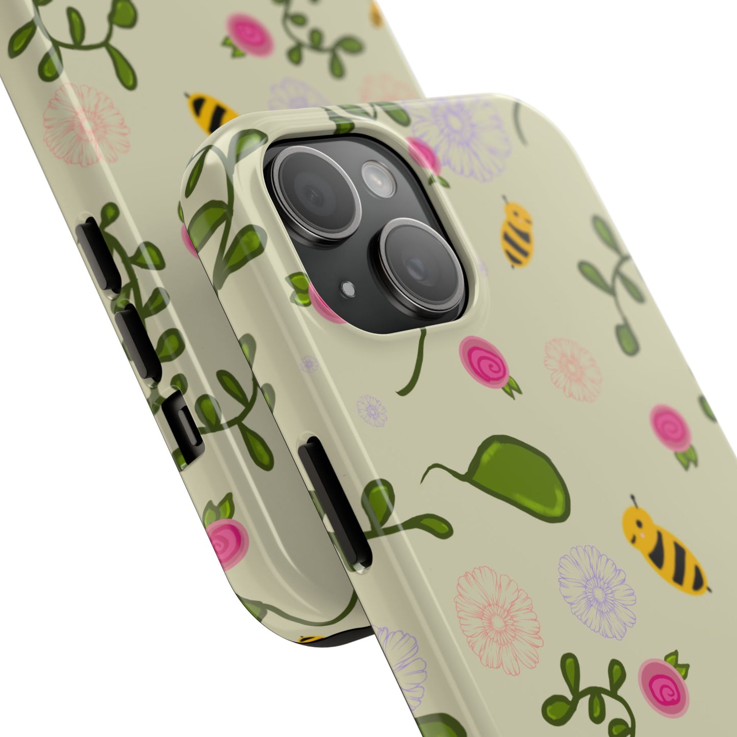 Phone Case - Bees and Flowers Seamless Pattern