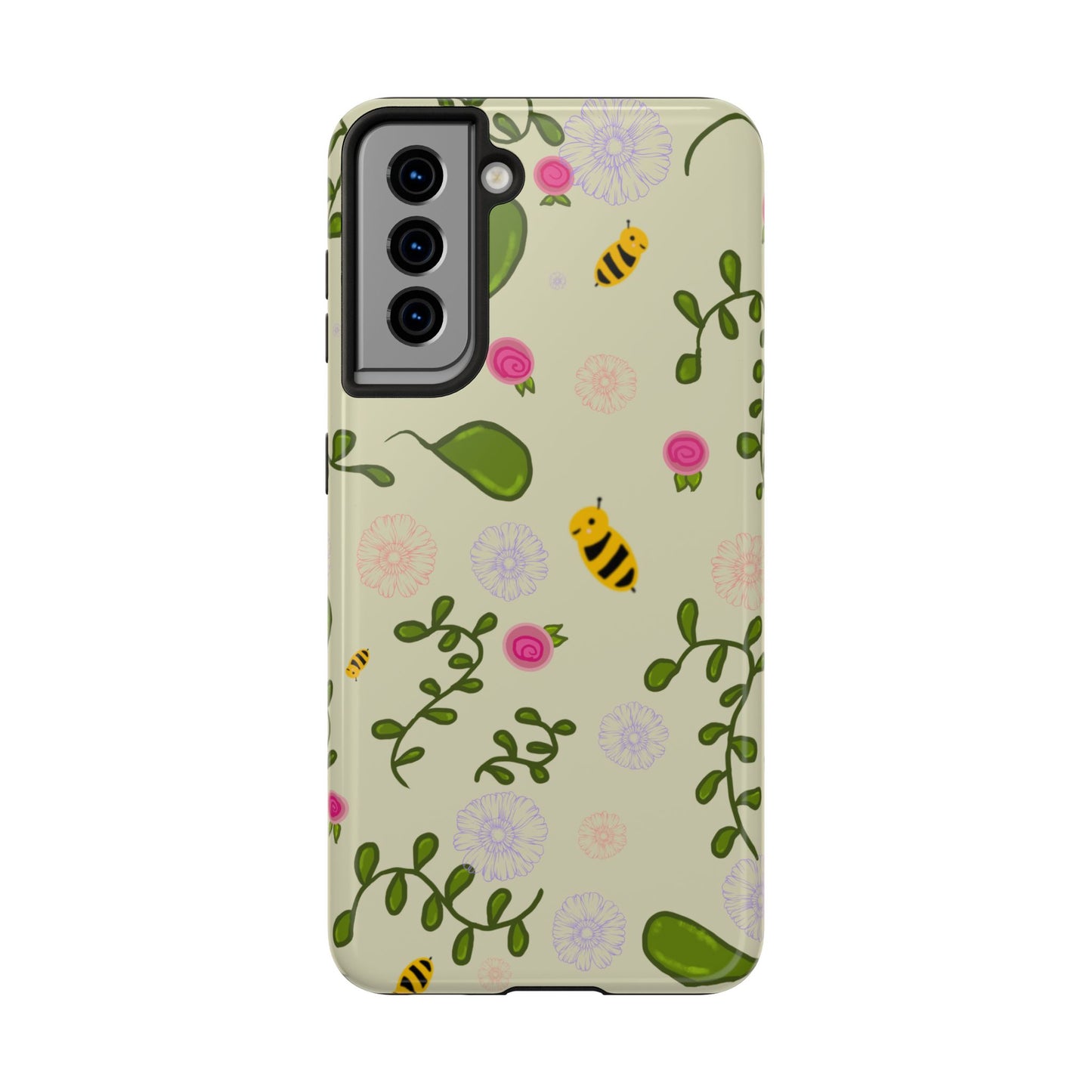 Phone Case - Bees and Flowers Seamless Pattern