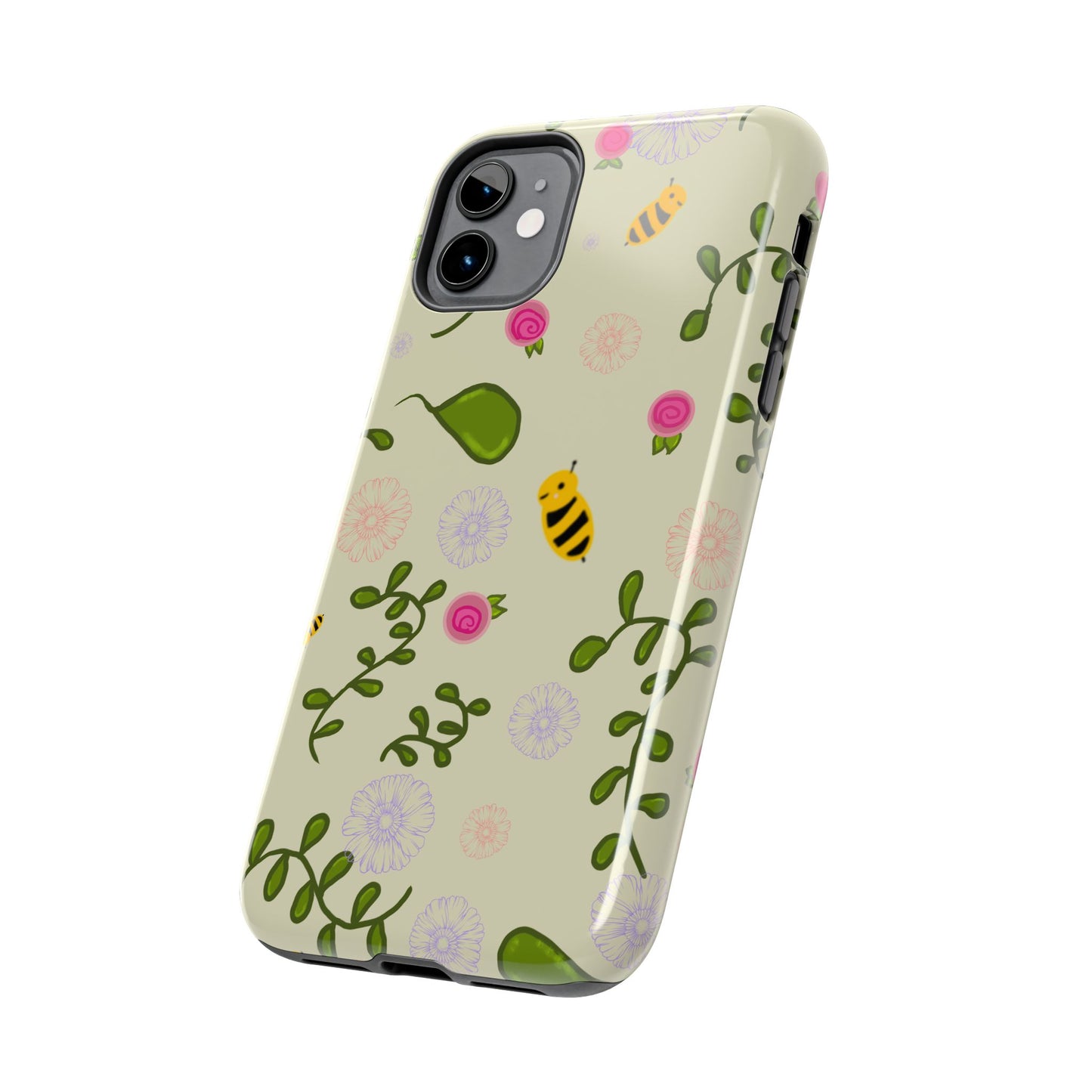 Phone Case - Bees and Flowers Seamless Pattern