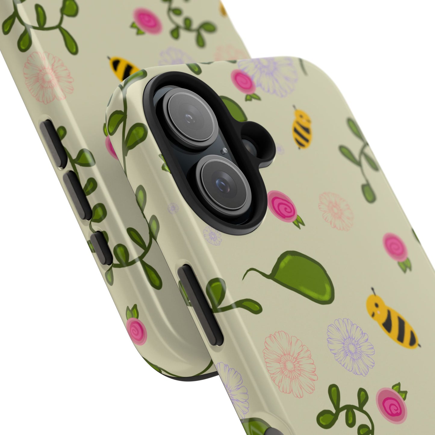 Phone Case - Bees and Flowers Seamless Pattern