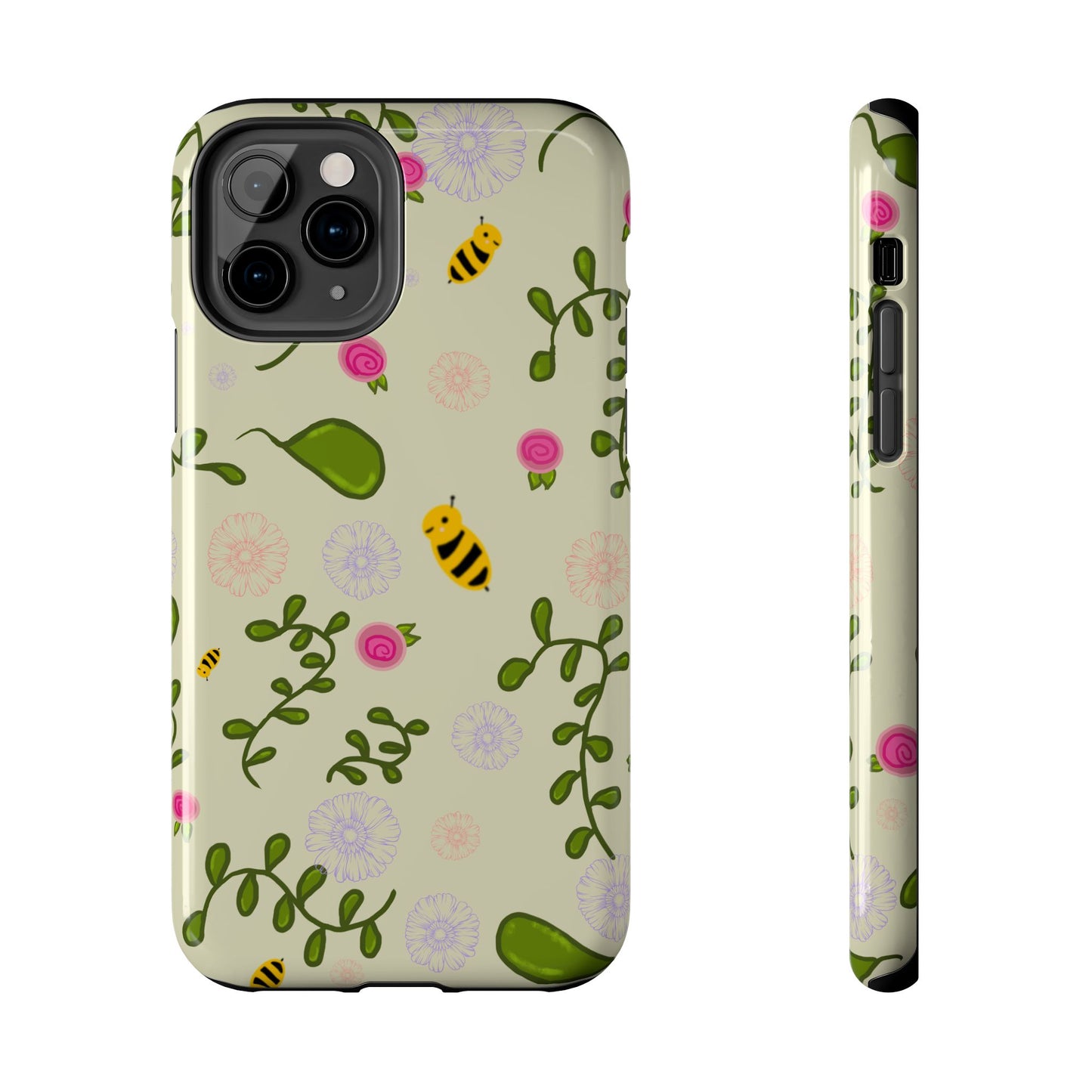 Phone Case - Bees and Flowers Seamless Pattern