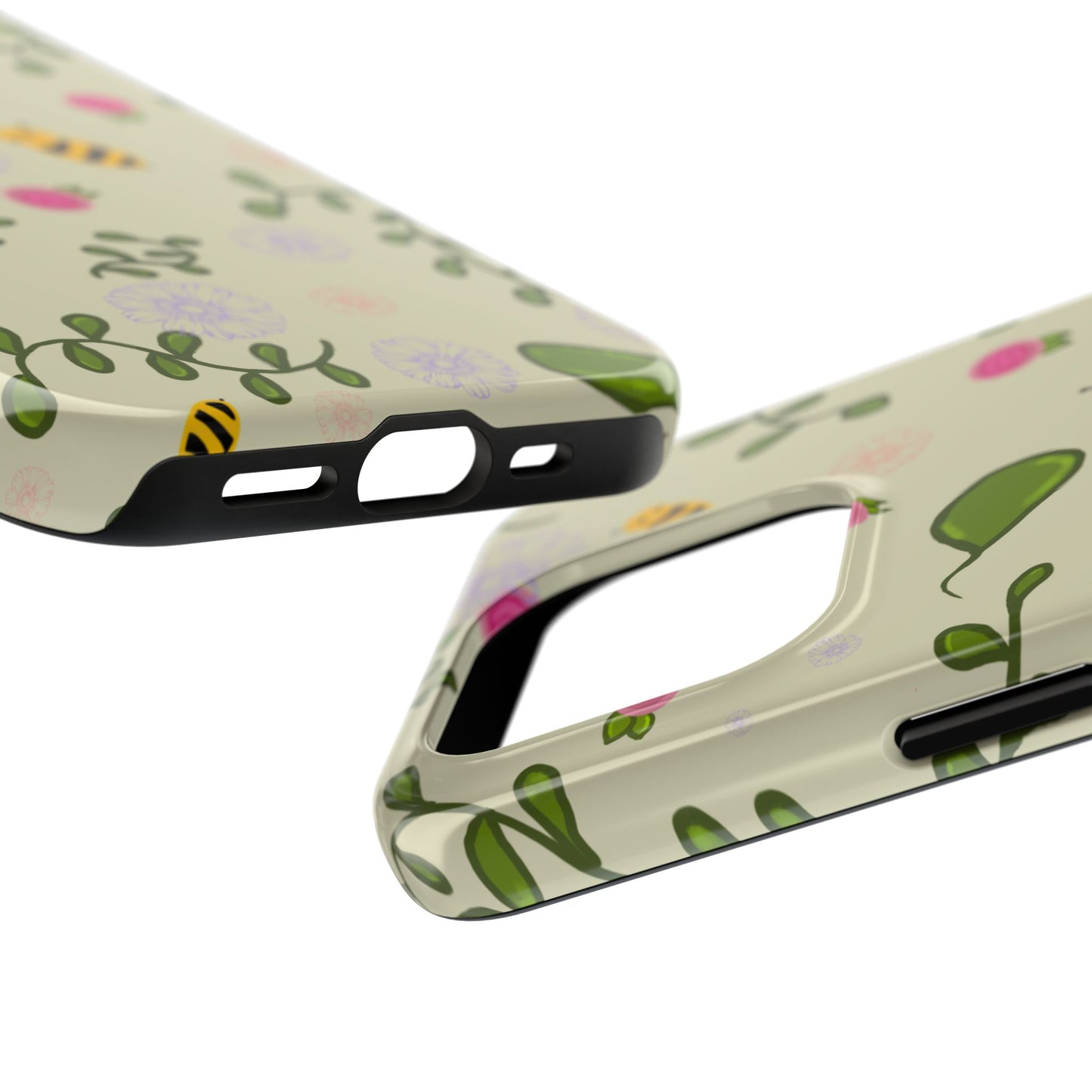 Phone Case - Bees and Flowers Seamless Pattern
