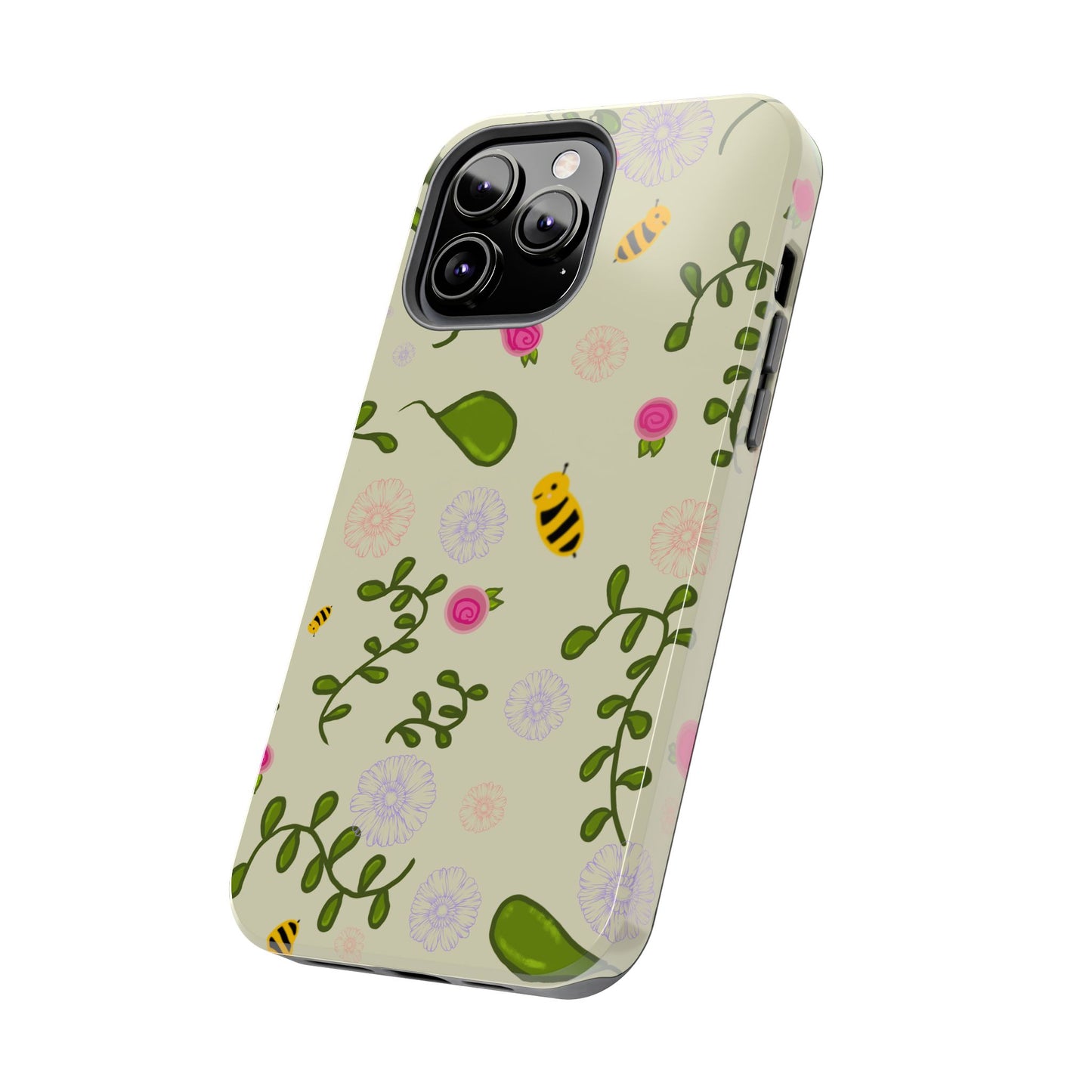 Phone Case - Bees and Flowers Seamless Pattern