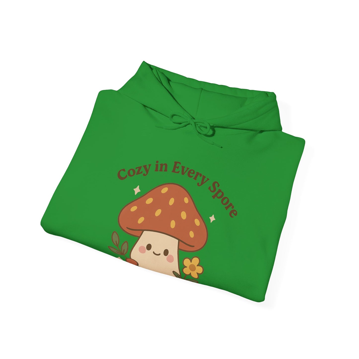 Cozy Mushroom Hoodie - Unisex Heavy Blend™ Sweatshirt with 'Cozy in Every Spore' Design
