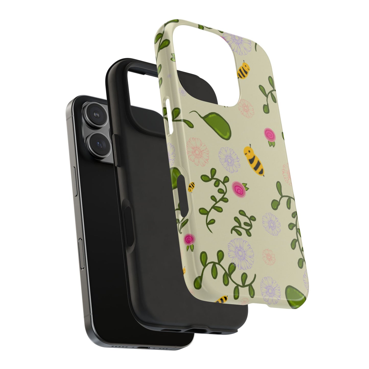 Phone Case - Bees and Flowers Seamless Pattern