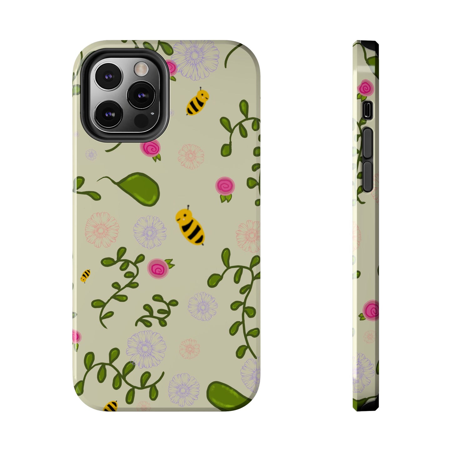 Phone Case - Bees and Flowers Seamless Pattern