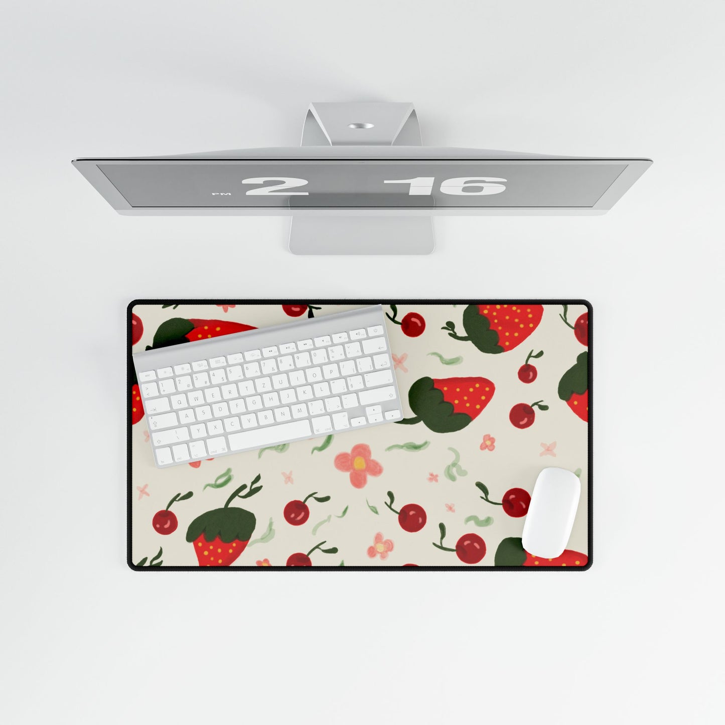 Fruit Desk Mat - Strawberry and Cherry