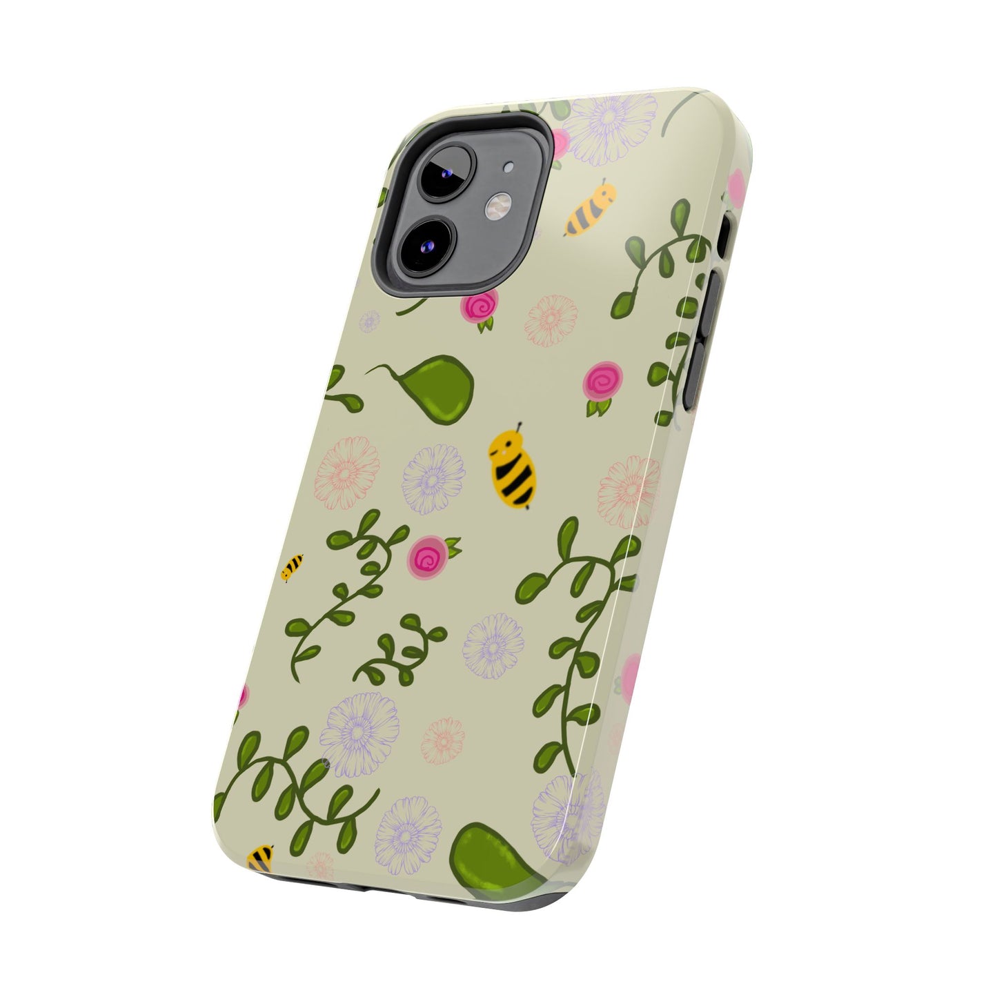 Phone Case - Bees and Flowers Seamless Pattern
