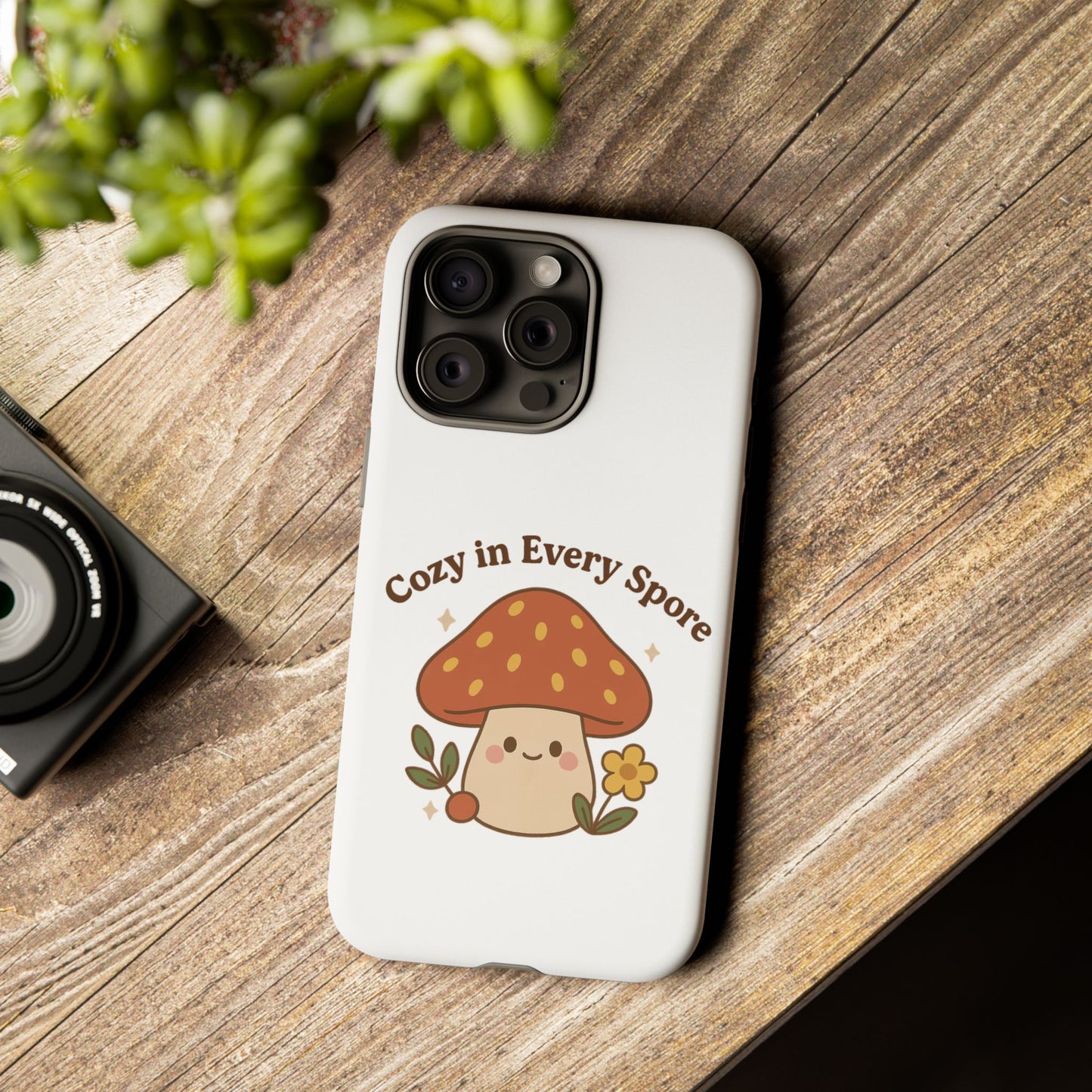 Phone Case - Cozy Mushroom 'Cozy in Every Spore' Design