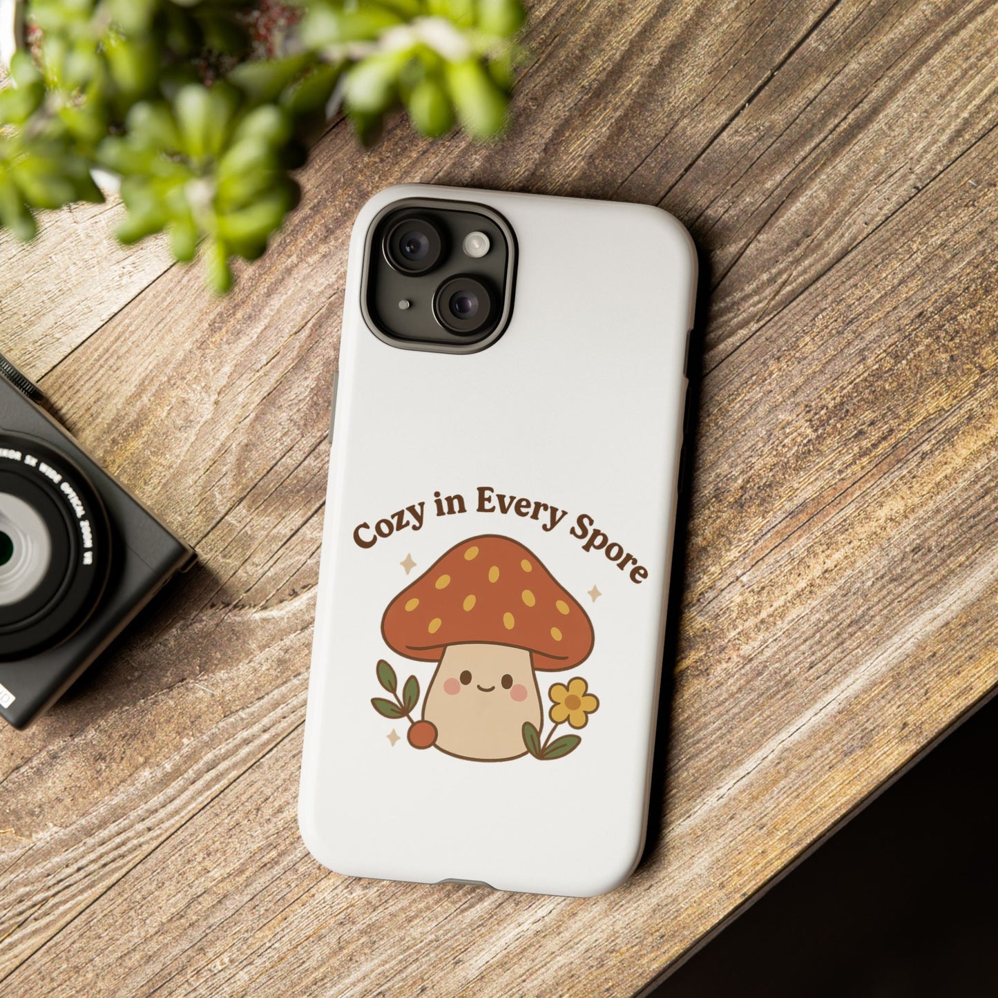Phone Case - Cozy Mushroom 'Cozy in Every Spore' Design