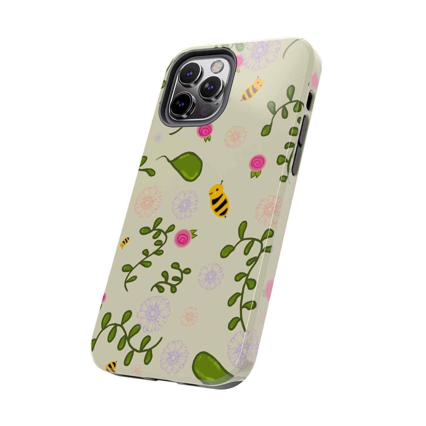 Phone Case - Bees and Flowers Seamless Pattern