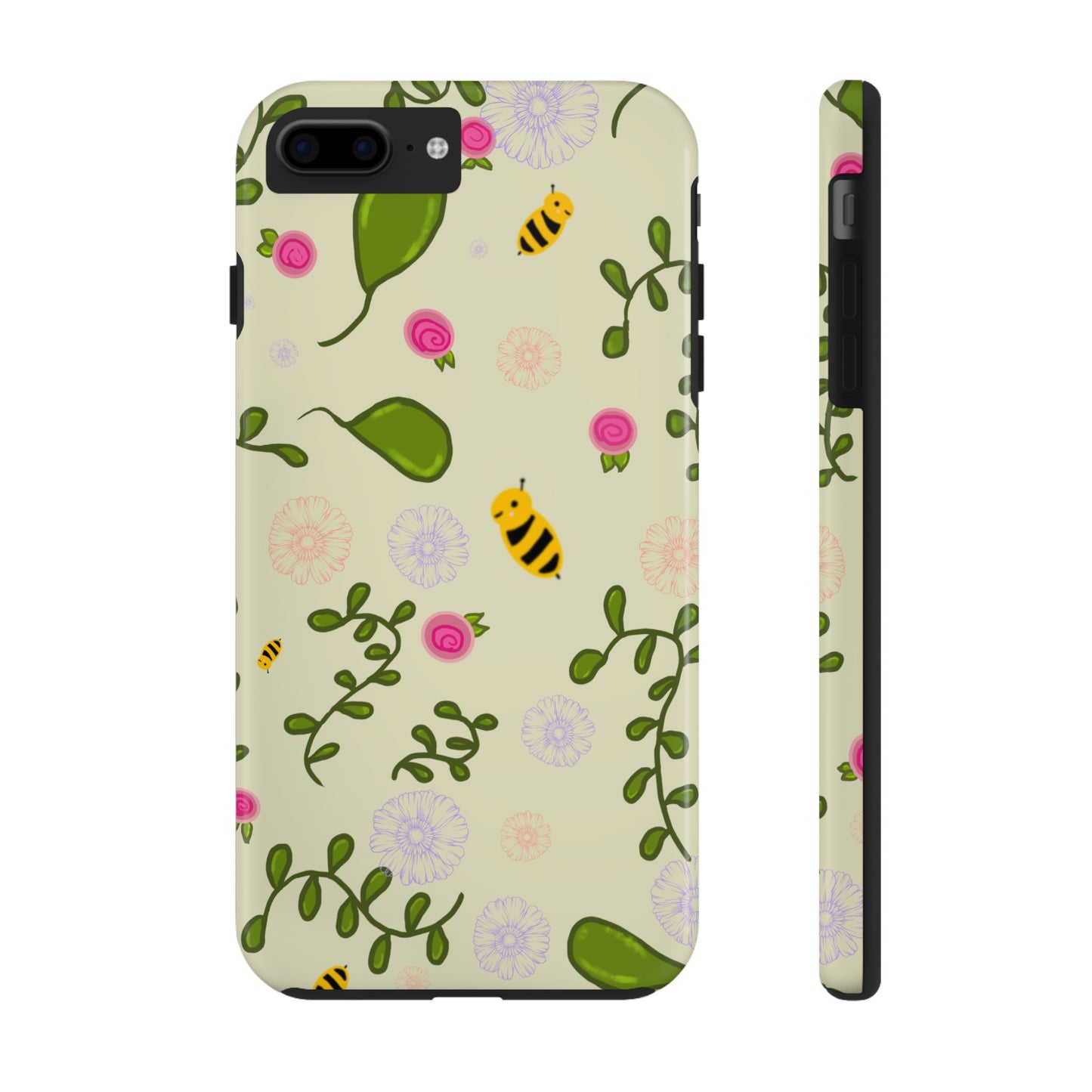 Phone Case - Bees and Flowers Seamless Pattern