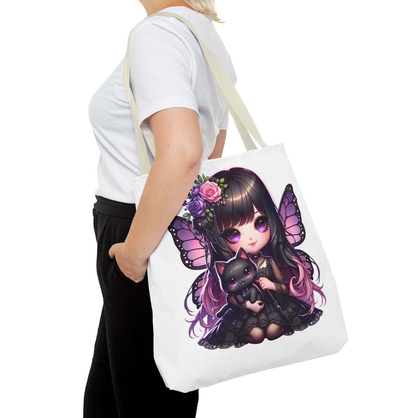 Whimsical Fairy Cat Tote Bag