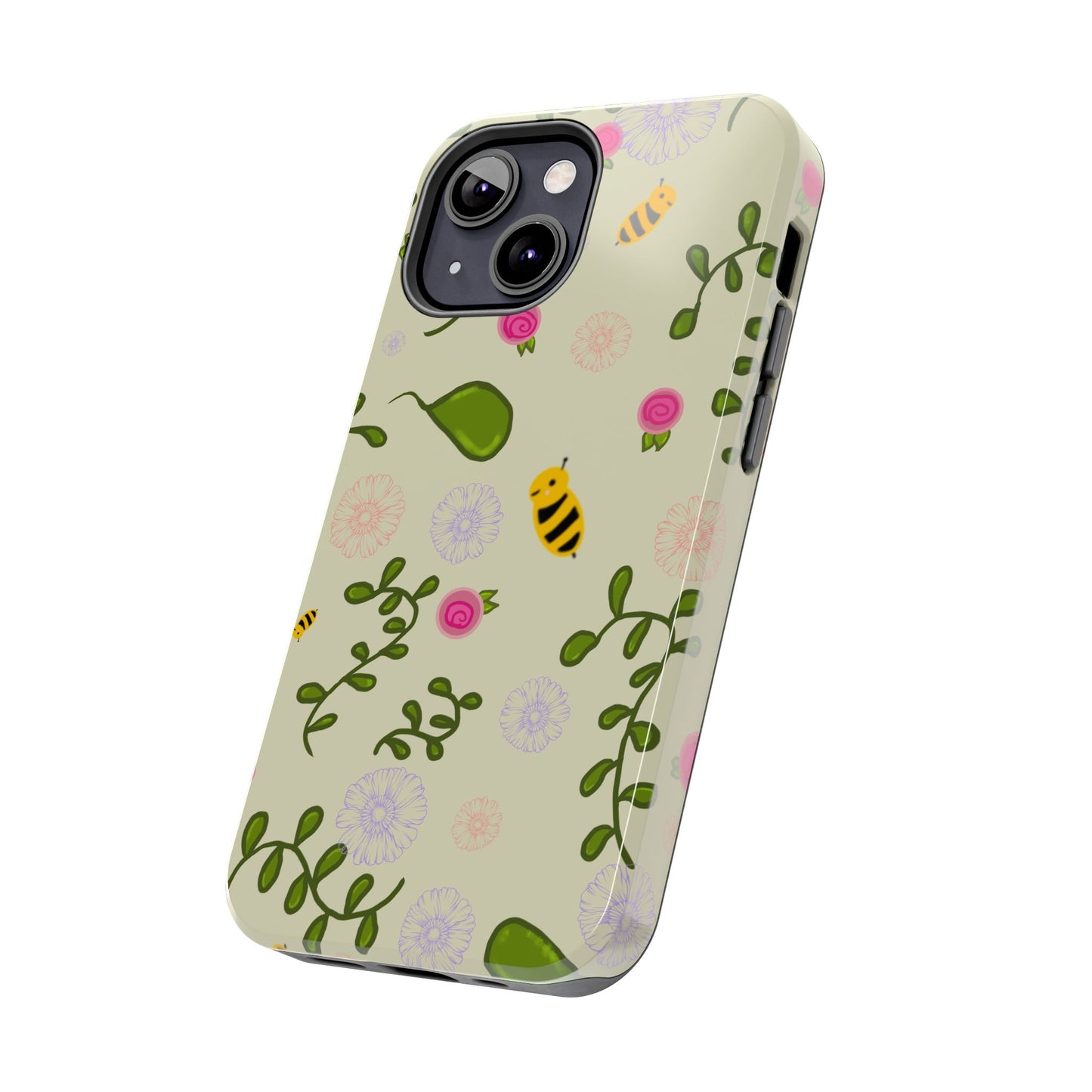 Phone Case - Bees and Flowers Seamless Pattern