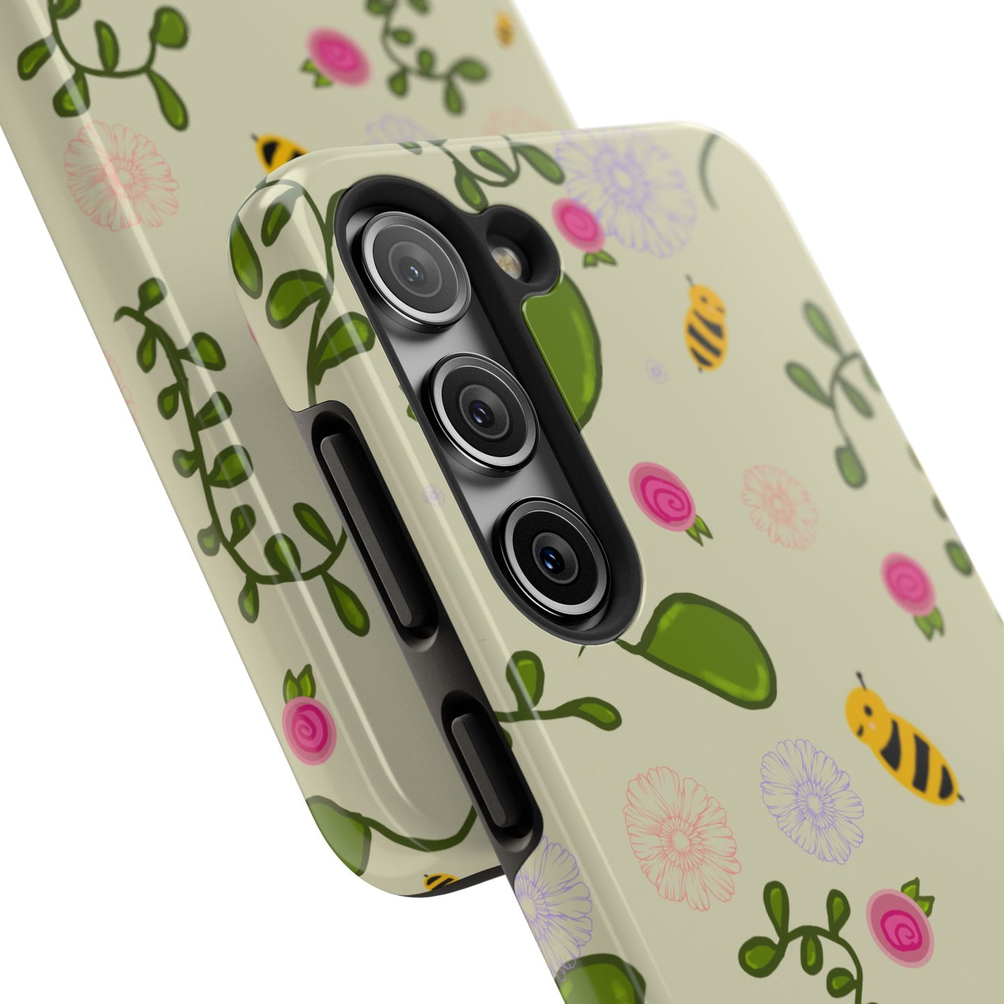Phone Case - Bees and Flowers Seamless Pattern