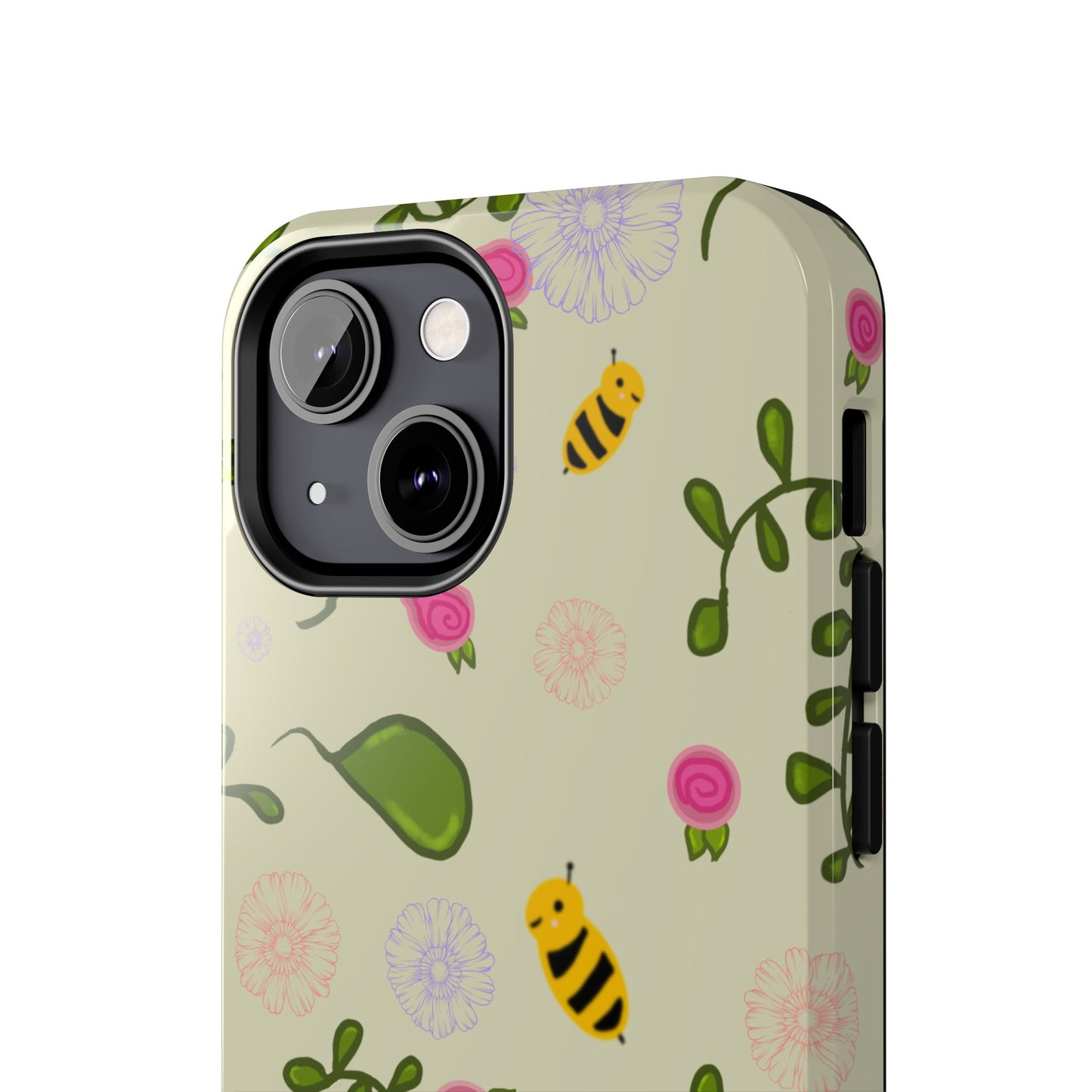Phone Case - Bees and Flowers Seamless Pattern