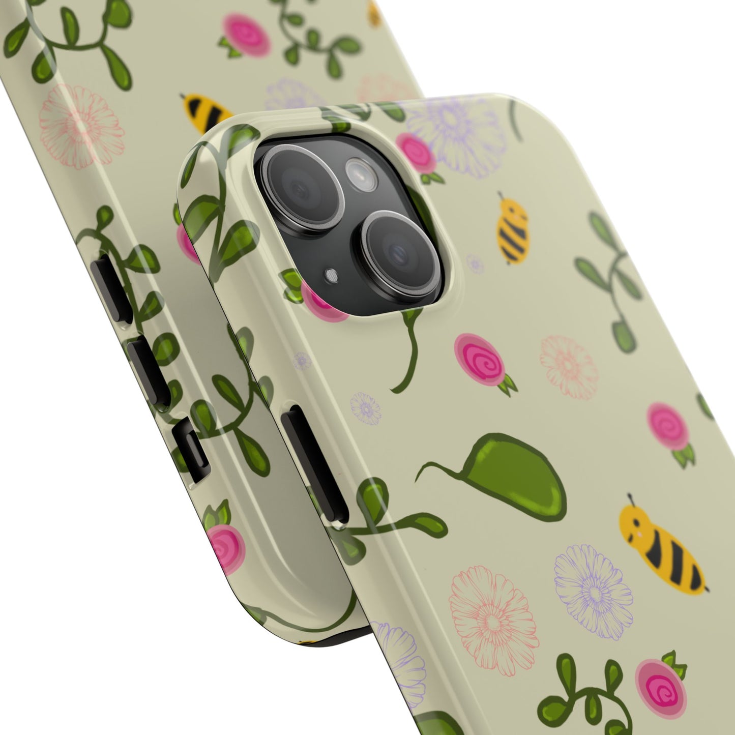 Phone Case - Bees and Flowers Seamless Pattern