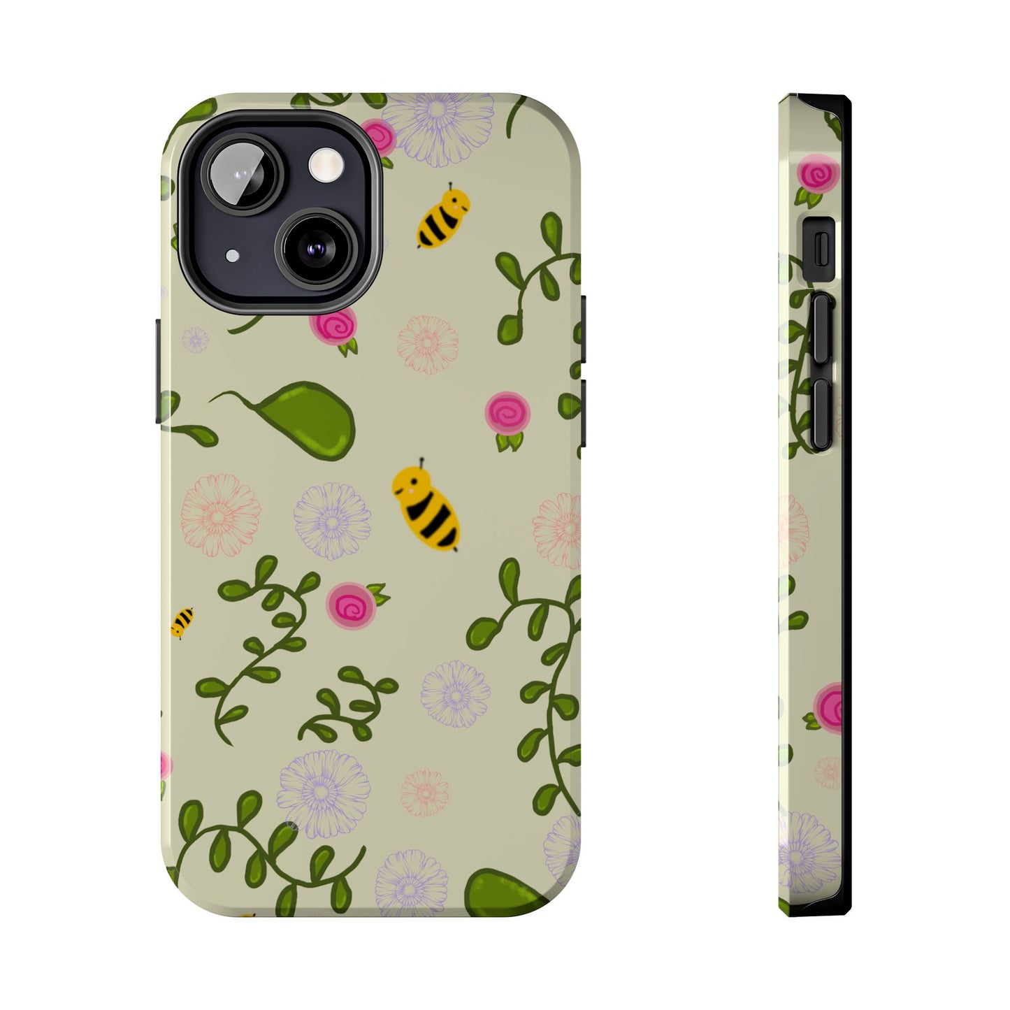 Phone Case - Bees and Flowers Seamless Pattern