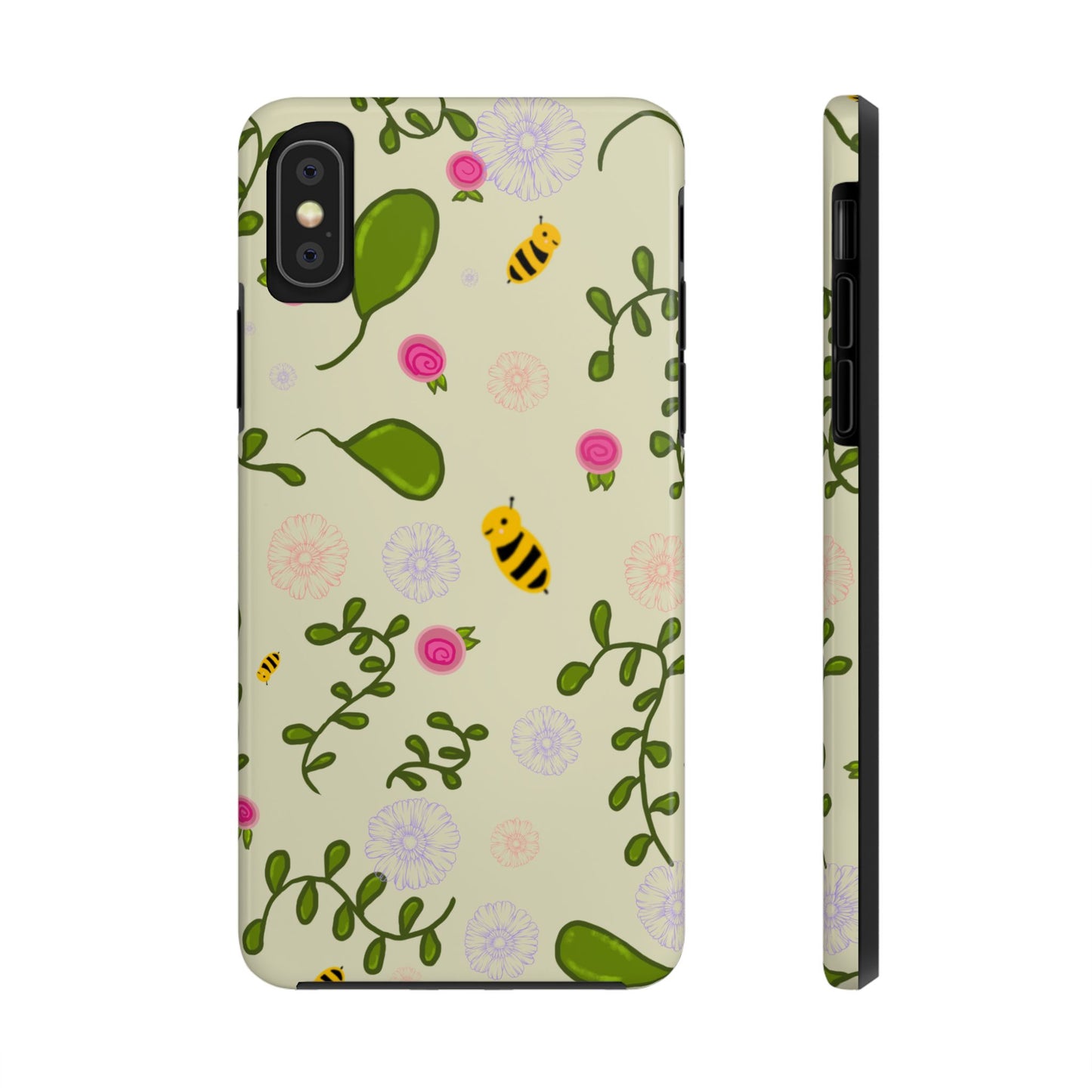 Phone Case - Bees and Flowers Seamless Pattern