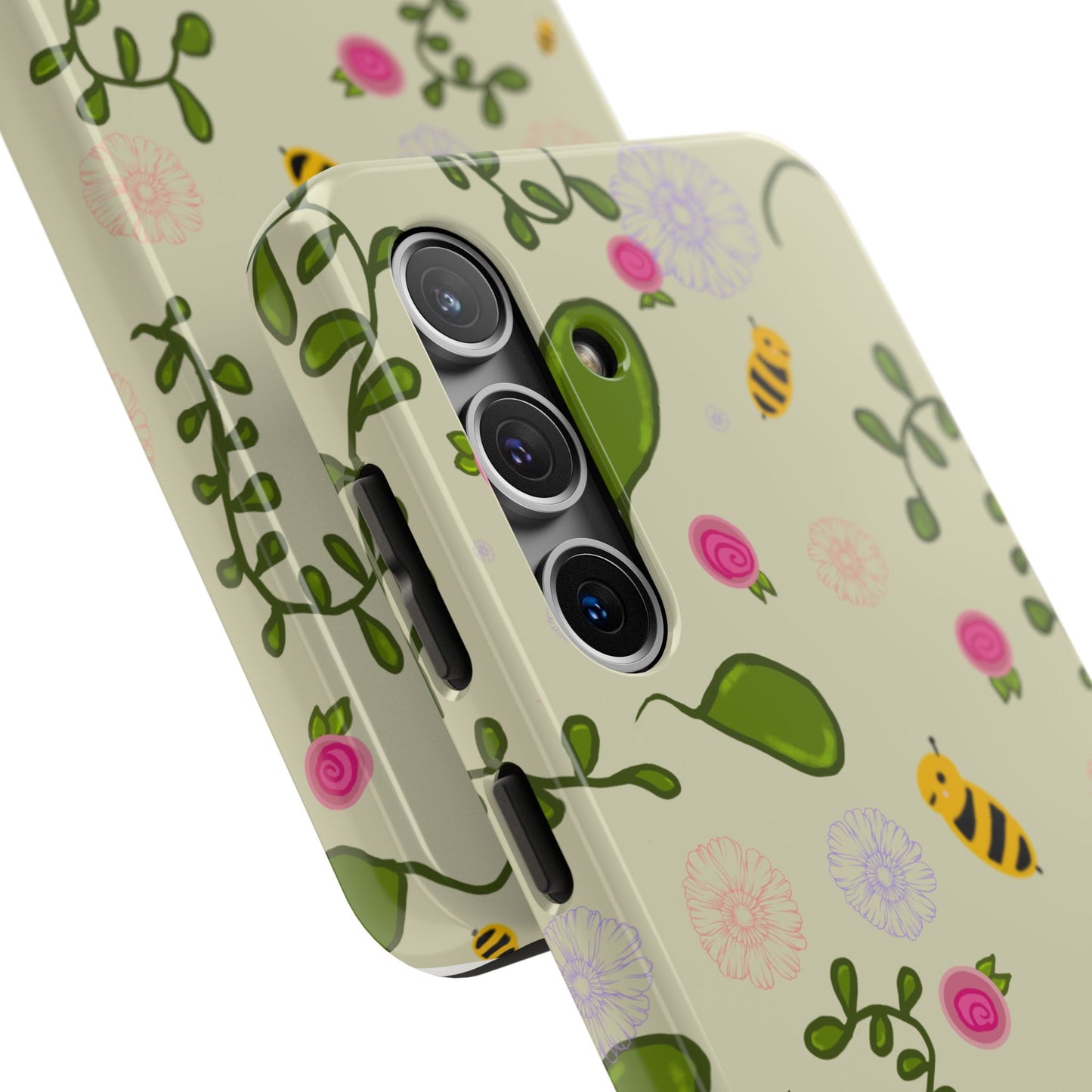 Phone Case - Bees and Flowers Seamless Pattern