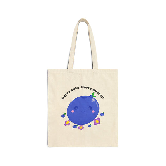 Berry Cute. Berry Over It! - Kawaii Blueberry Eco-Friendly Tote Bag