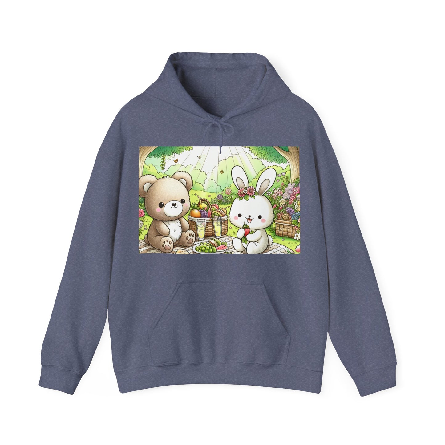 Cute Picnic Friends Hoodie - Cozy Unisex Heavy Blend Sweatshirt