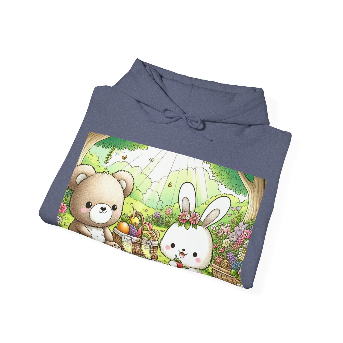 Cute Picnic Friends Hoodie - Cozy Unisex Heavy Blend Sweatshirt