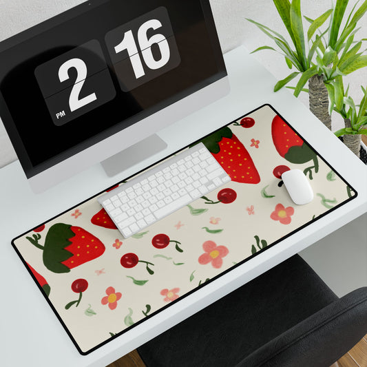 Fruit Desk Mat - Strawberry and Cherry