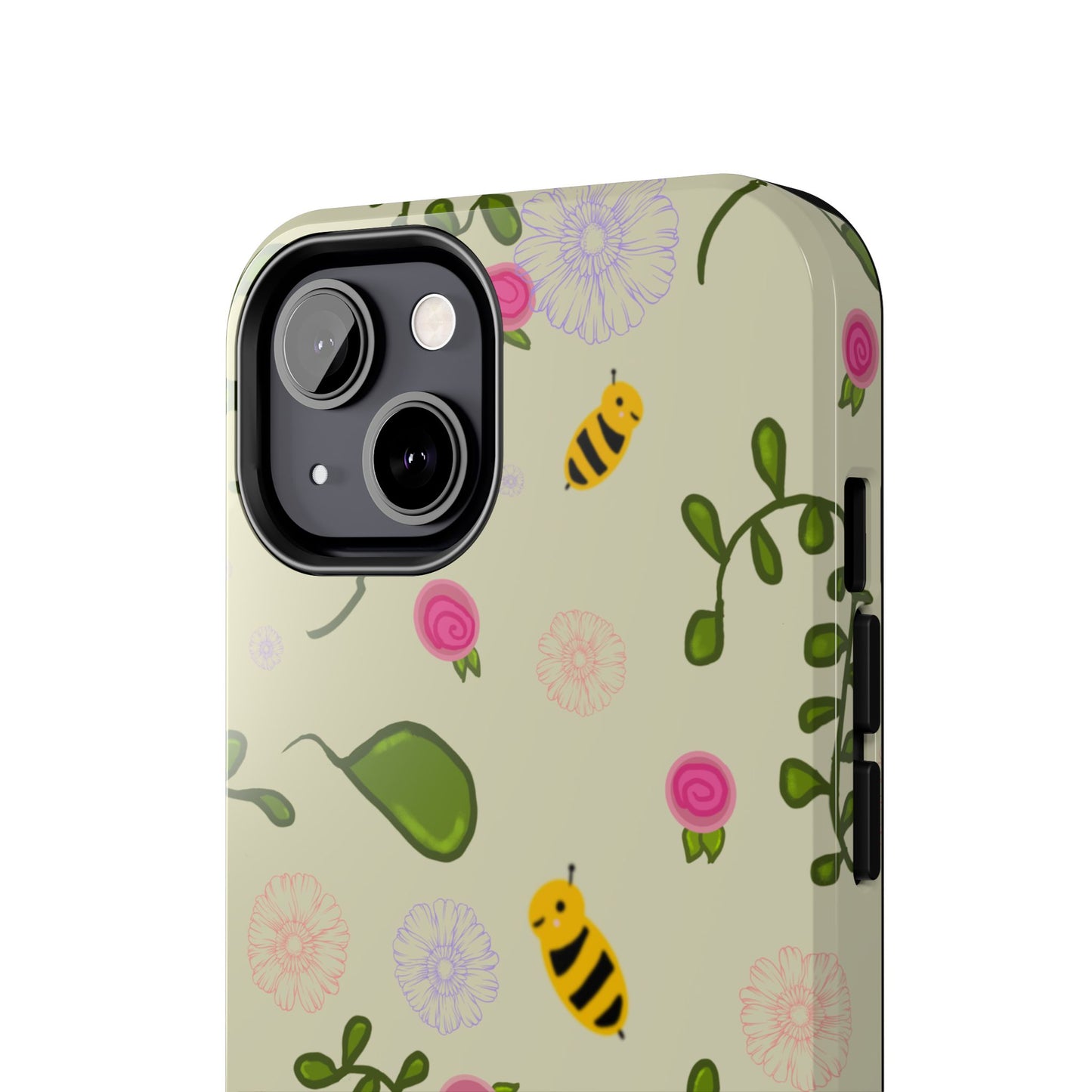 Phone Case - Bees and Flowers Seamless Pattern