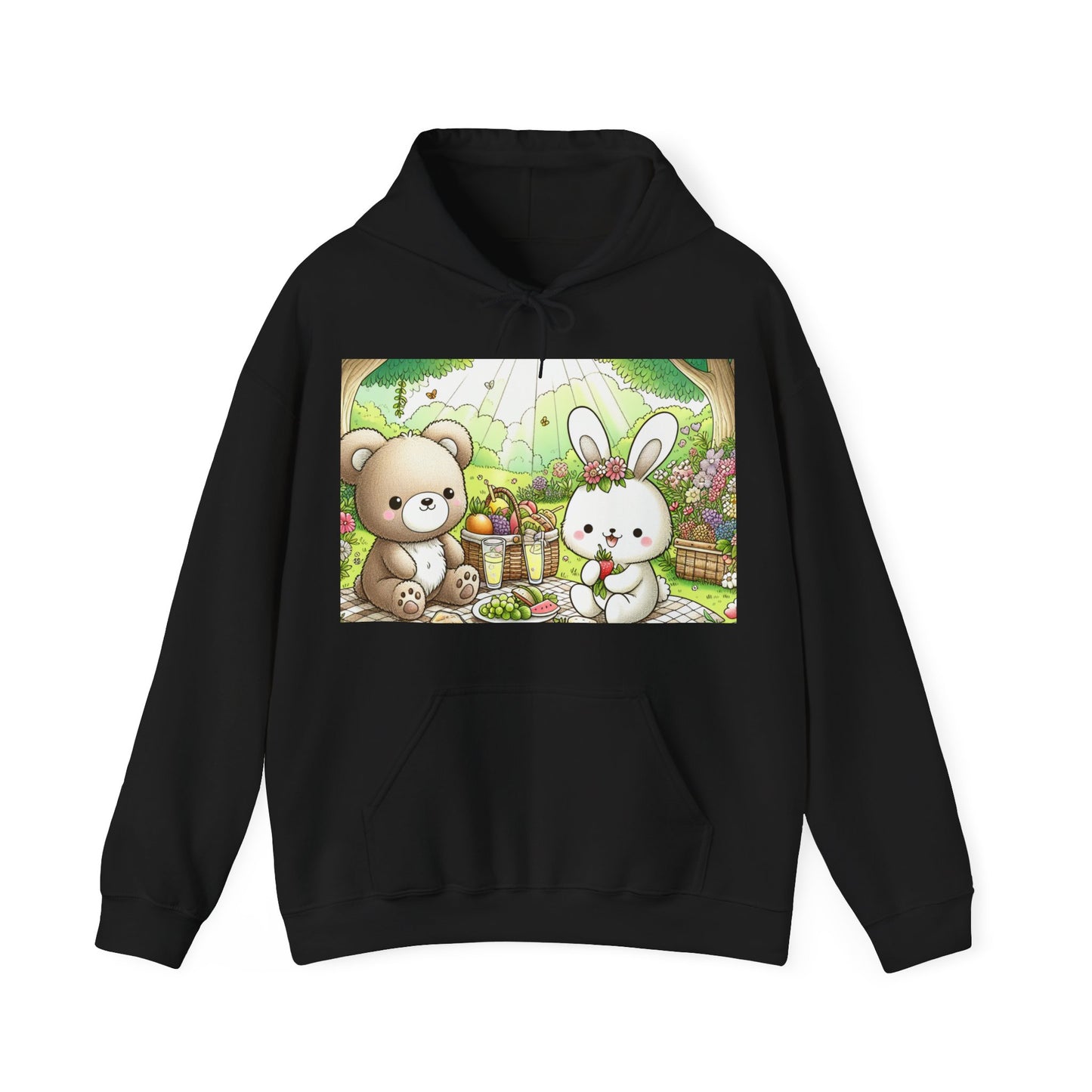 Cute Picnic Friends Hoodie - Cozy Unisex Heavy Blend Sweatshirt